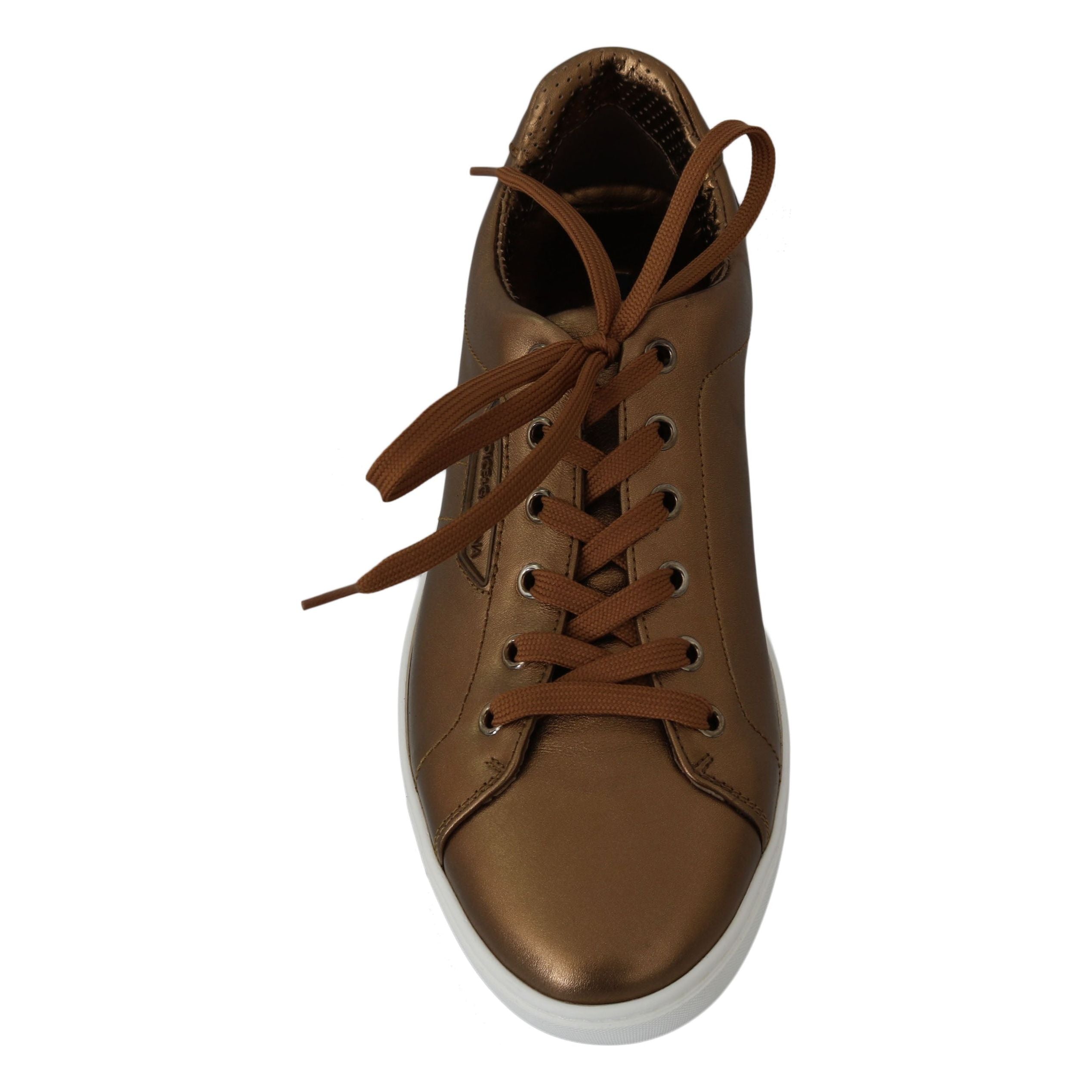 Dolce & Gabbana Golden Metallic Leather Sneakers