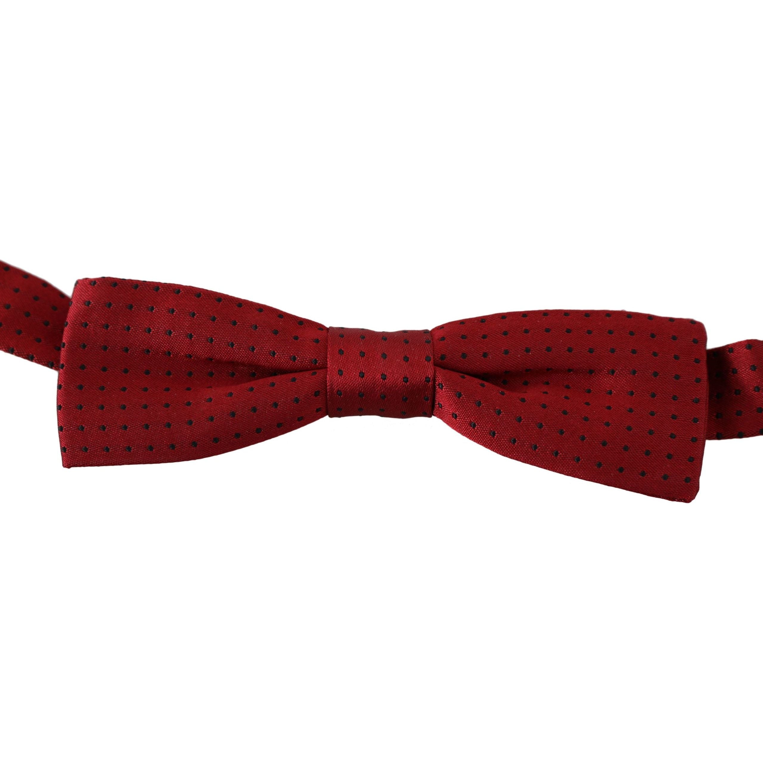 Dolce & Gabbana Red Silk Bow Tie Accessory