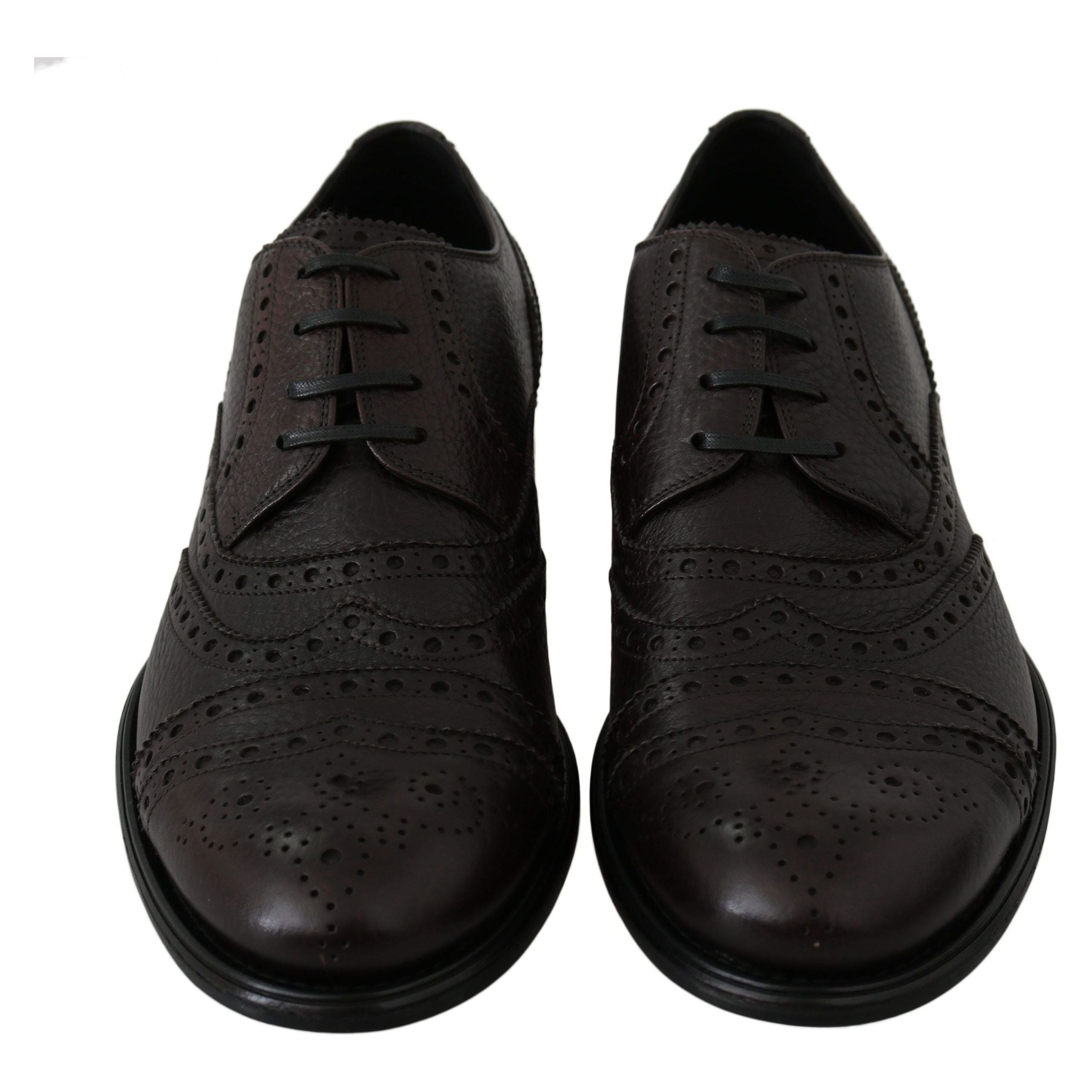Dolce & Gabbana Black Leather Derby Dress Shoes