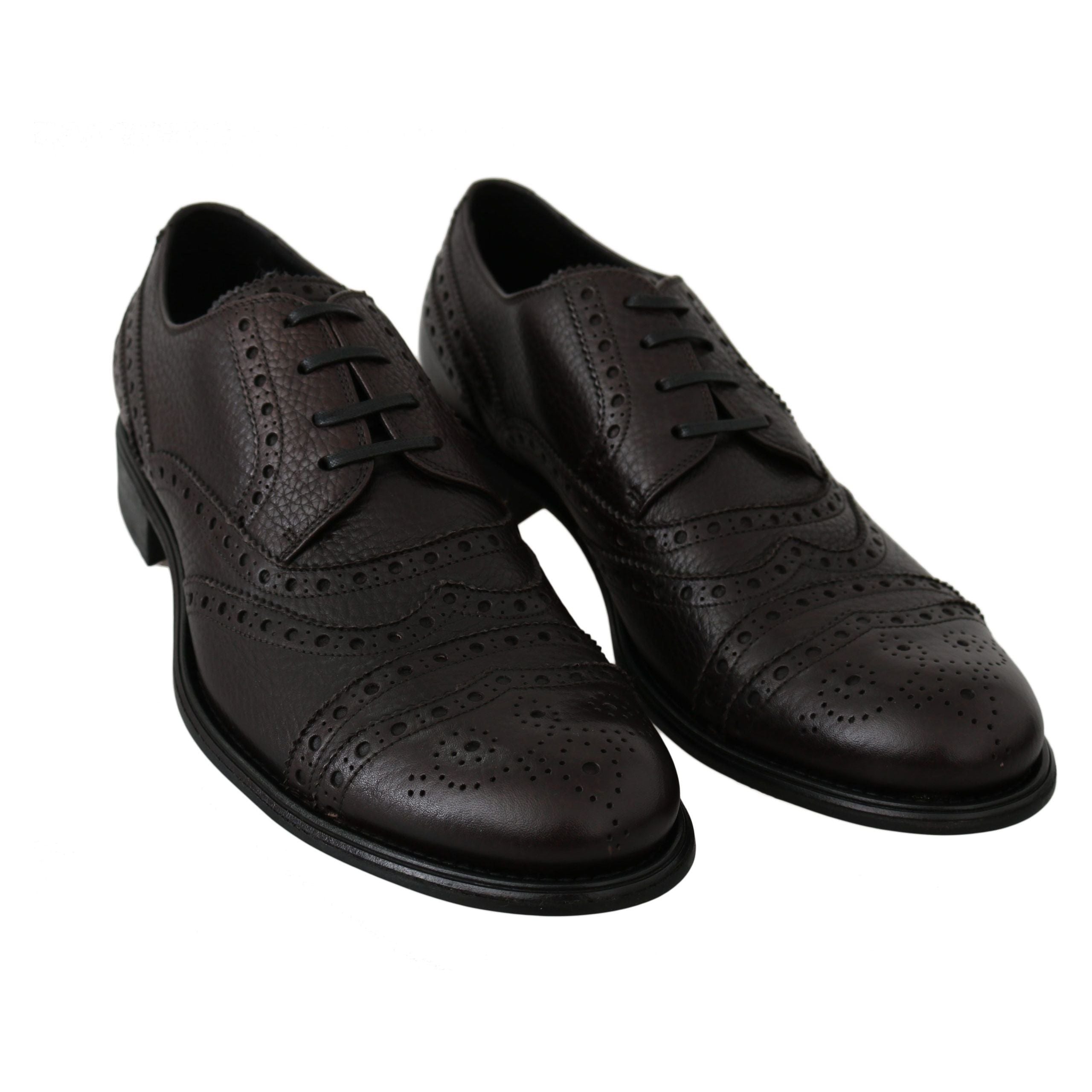 Dolce & Gabbana Black Leather Derby Dress Shoes