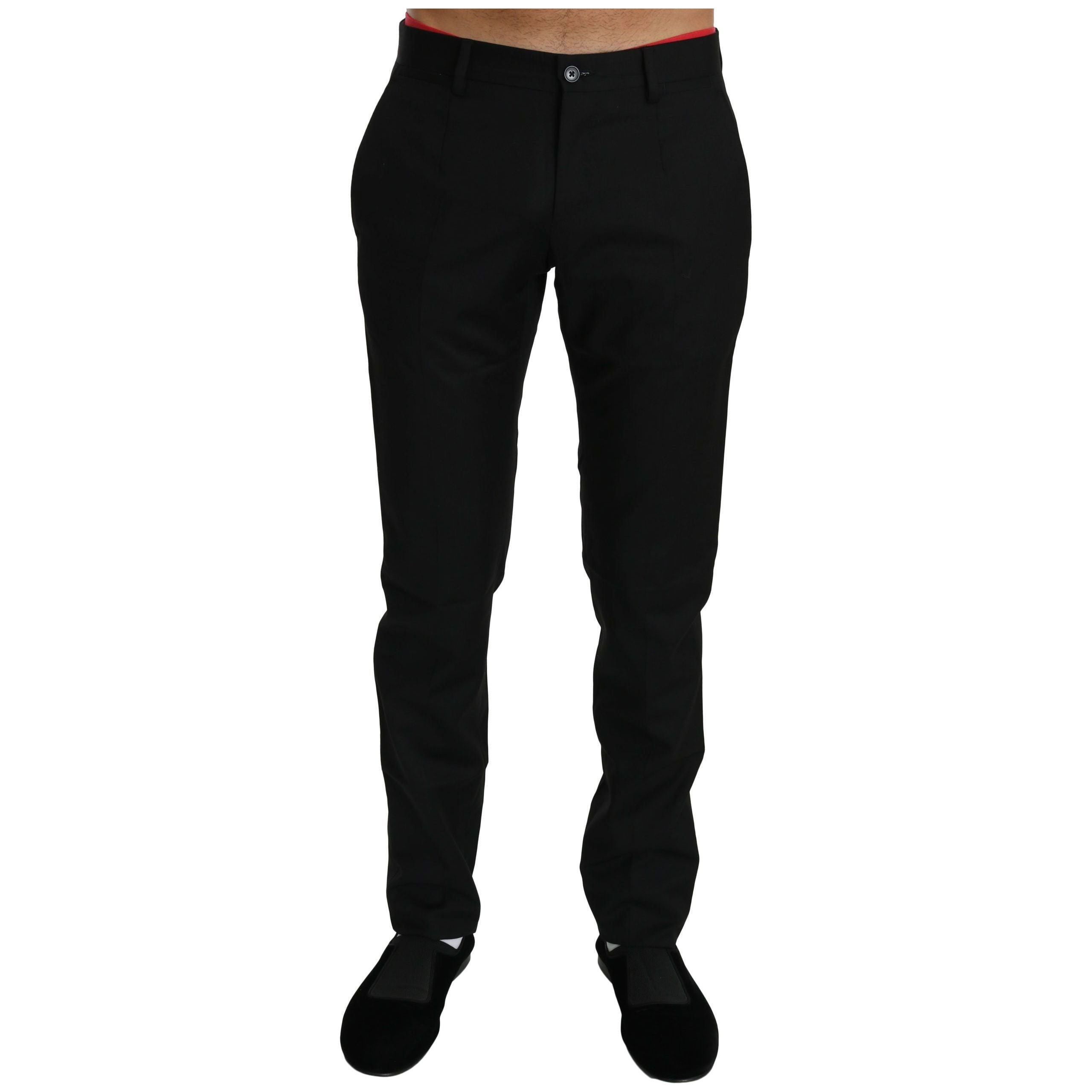 Dolce & Gabbana Black Wool Dress Pants for Sophistication