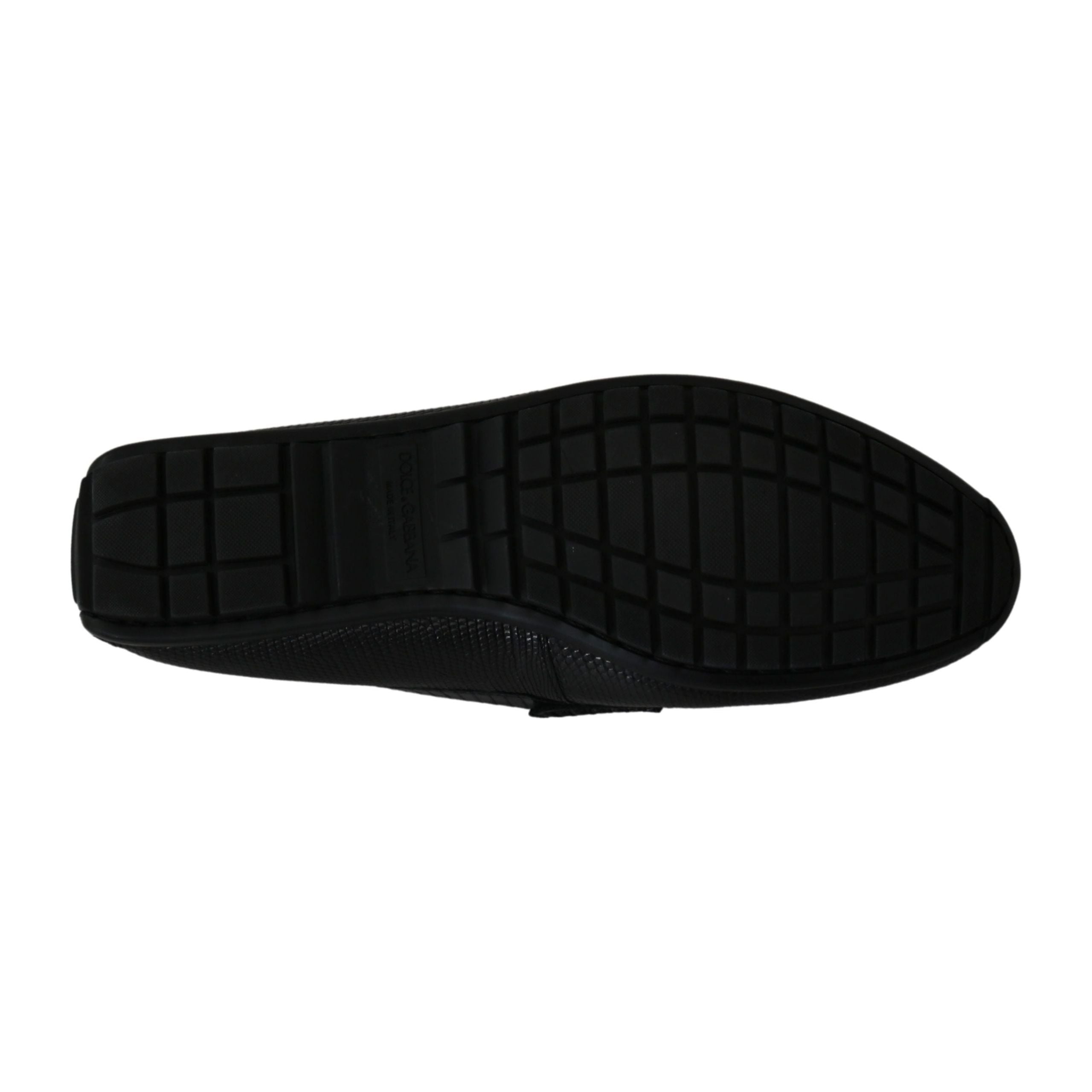 Dolce & Gabbana Black Lizard Leather Loafers