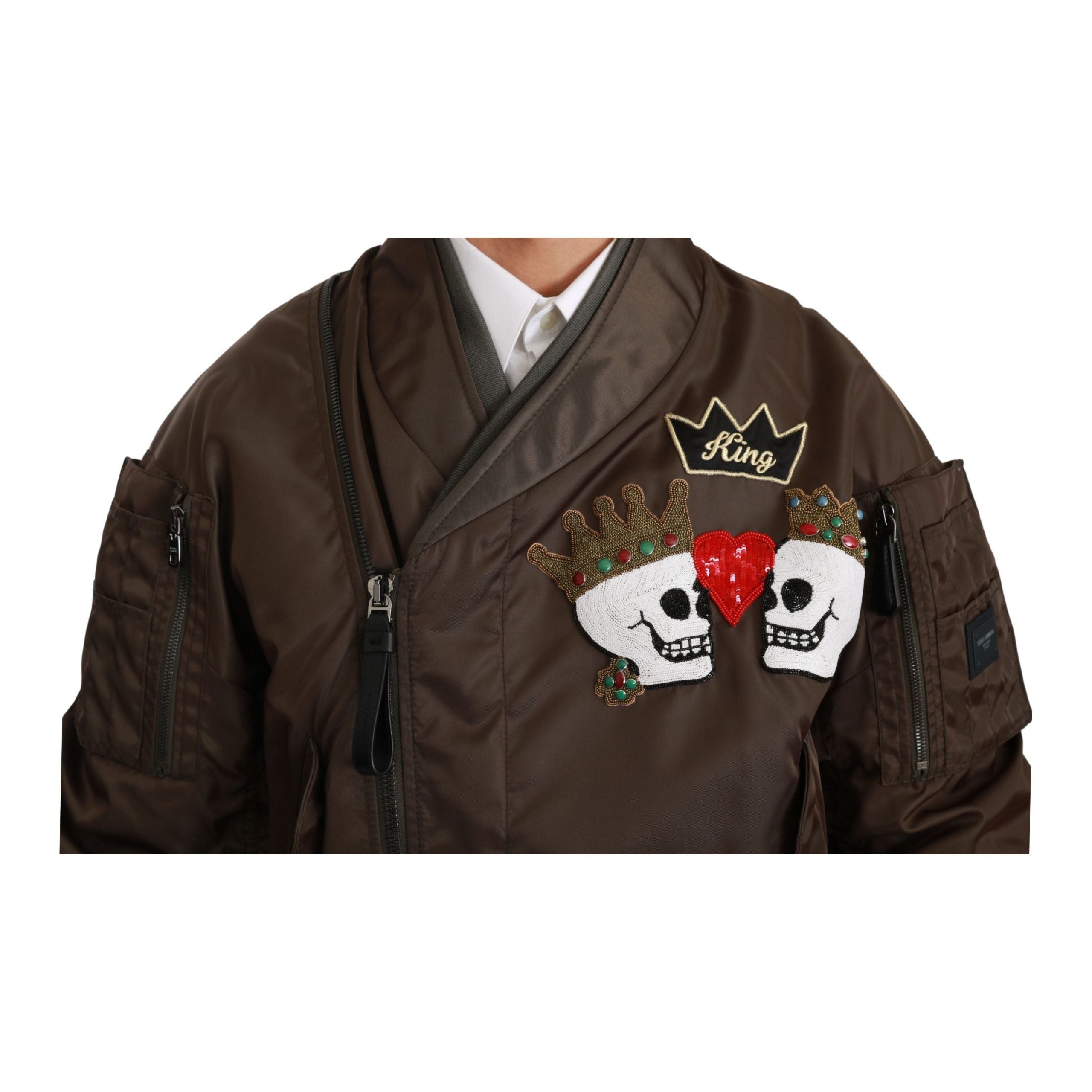 Dolce & Gabbana Black Sequined Bomber Jacket Elegance