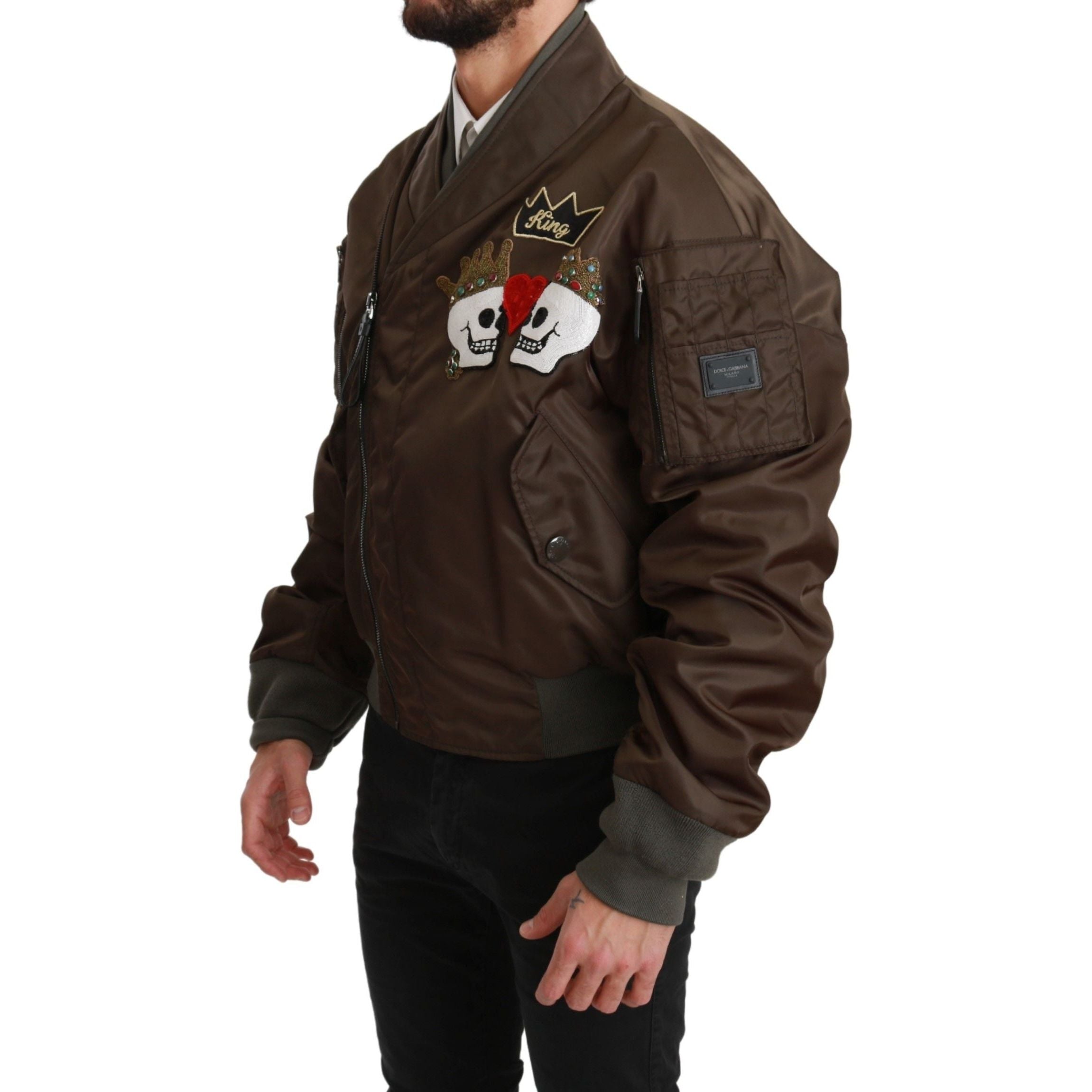 Dolce & Gabbana Black Sequined Bomber Jacket Elegance