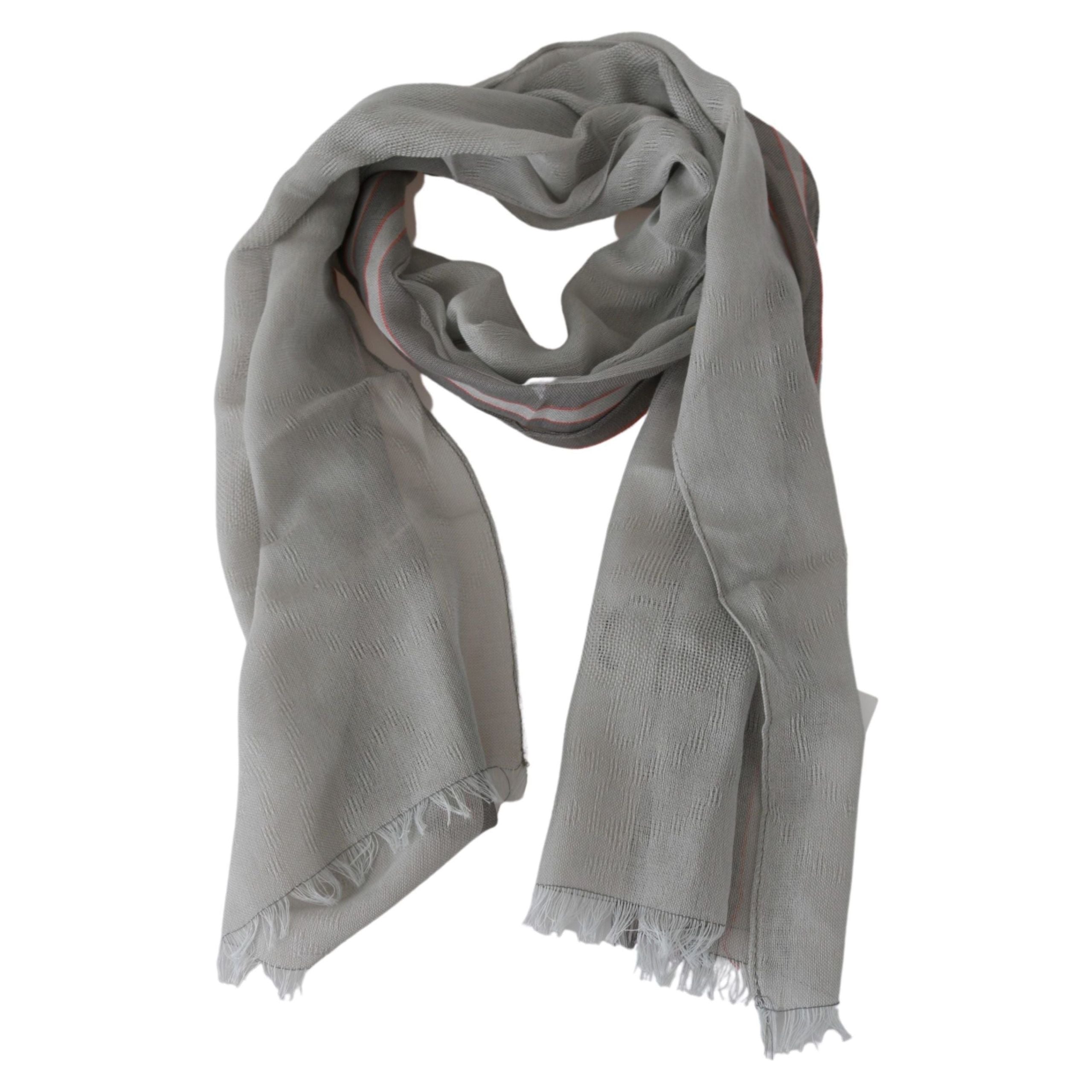 Costume National Gray Cotton Scarf for Timeless Style