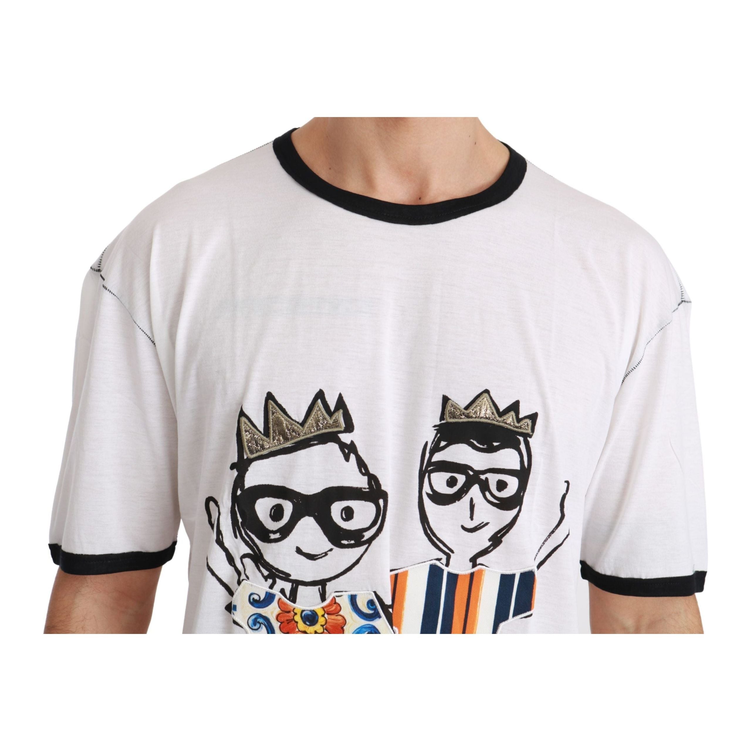 Dolce & Gabbana White Silk-Blend T-Shirt