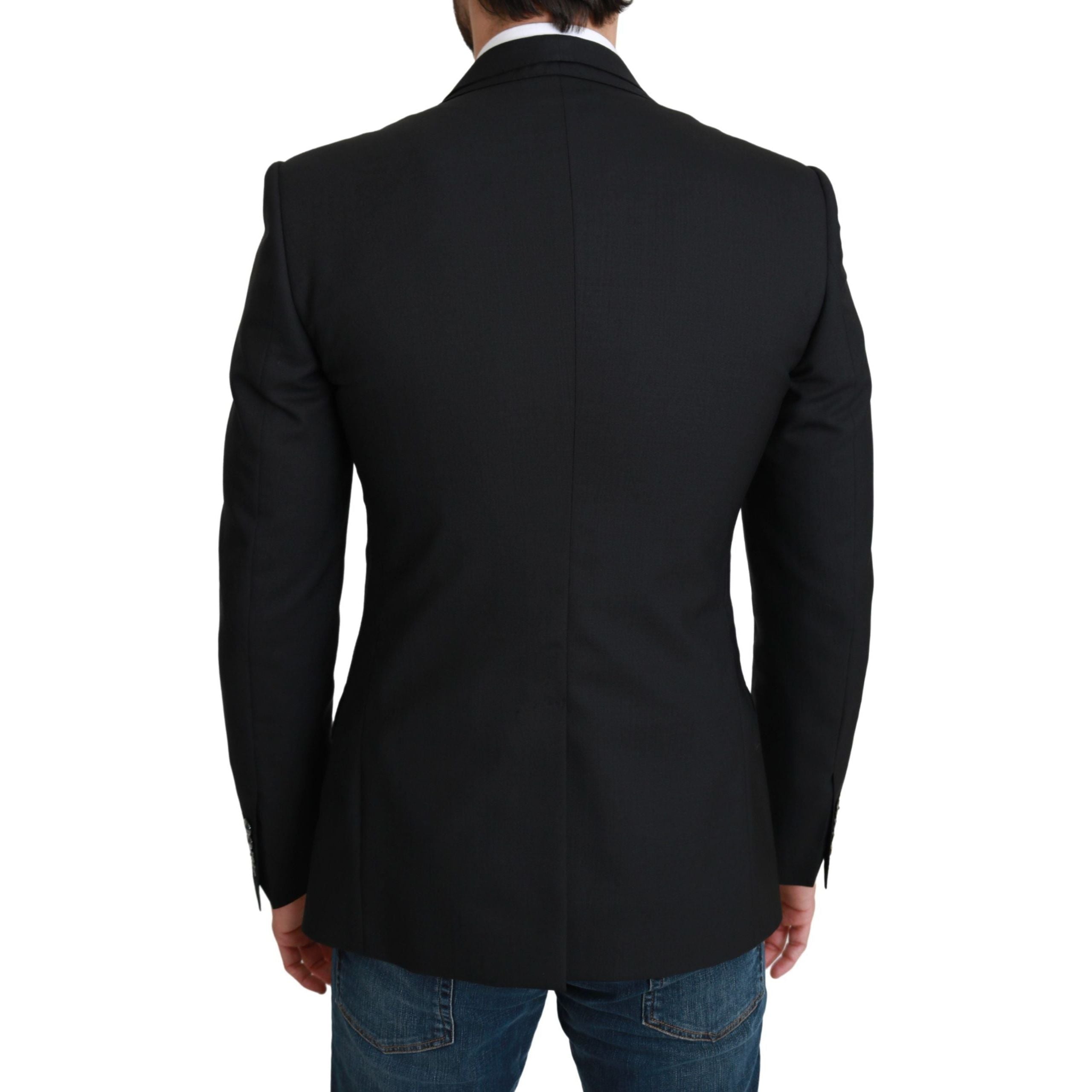 Dolce & Gabbana Black Virgin Wool Formal Blazer