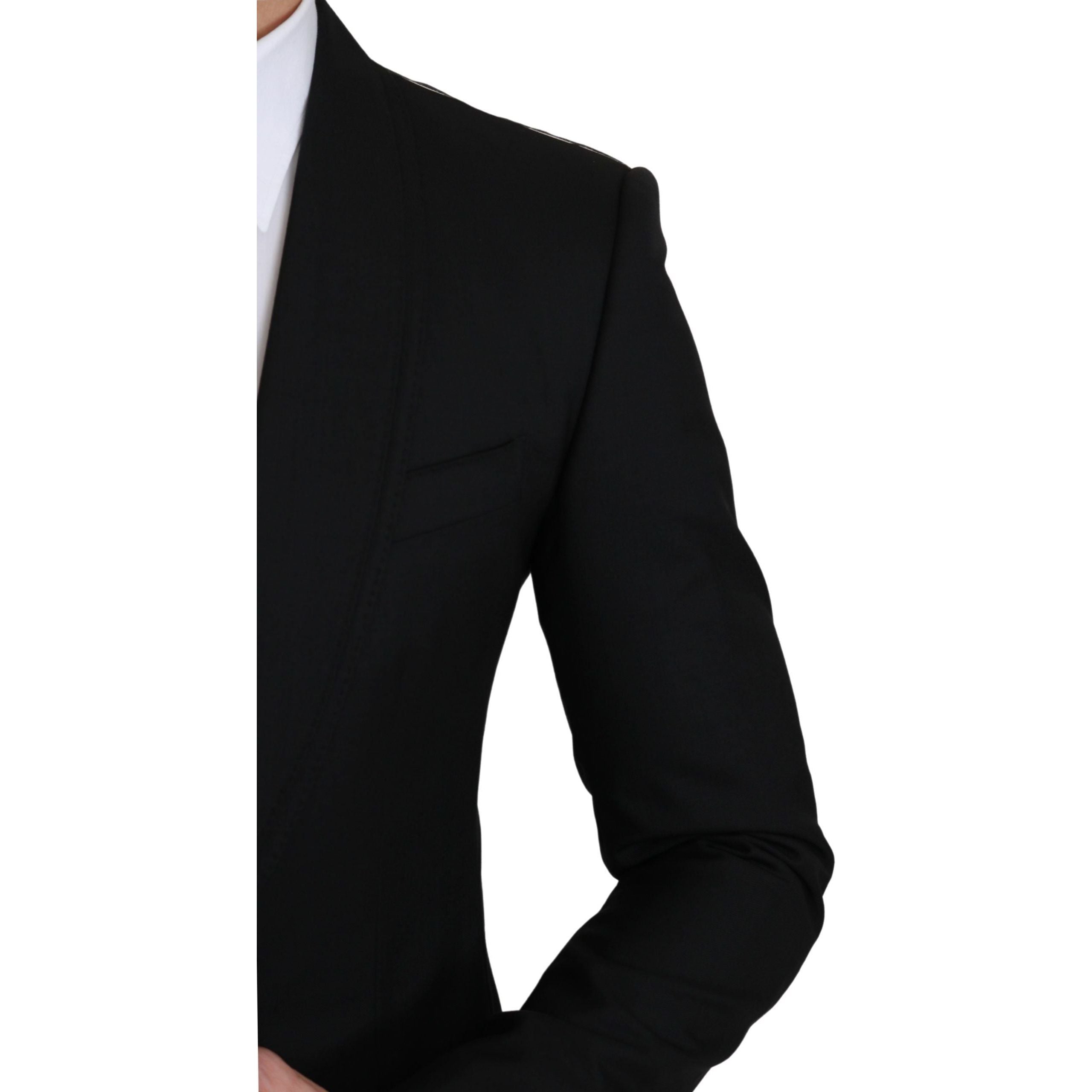 Dolce & Gabbana Black Virgin Wool Formal Blazer