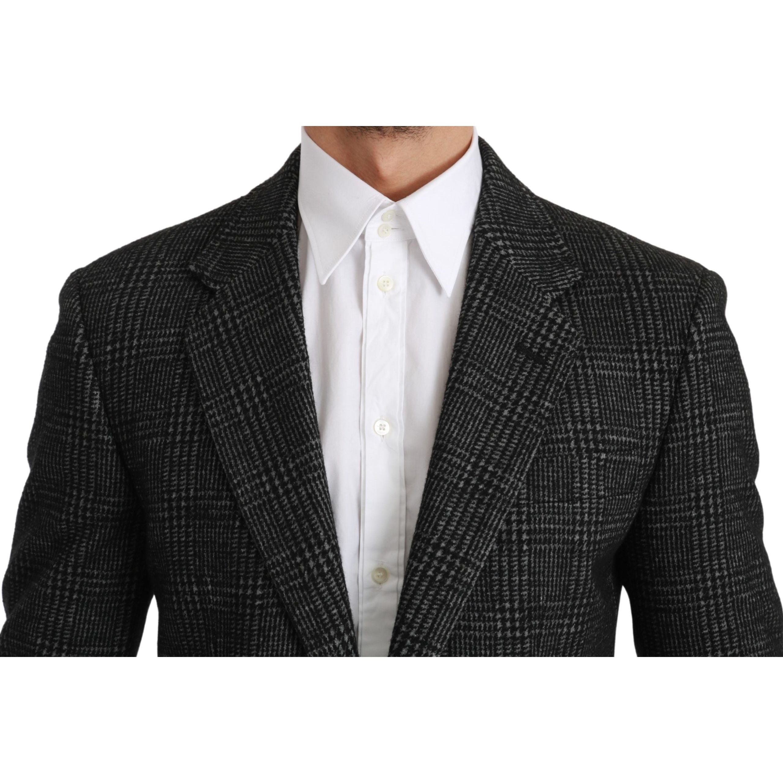 Dolce & Gabbana Gray Wool Cashmere Blazer