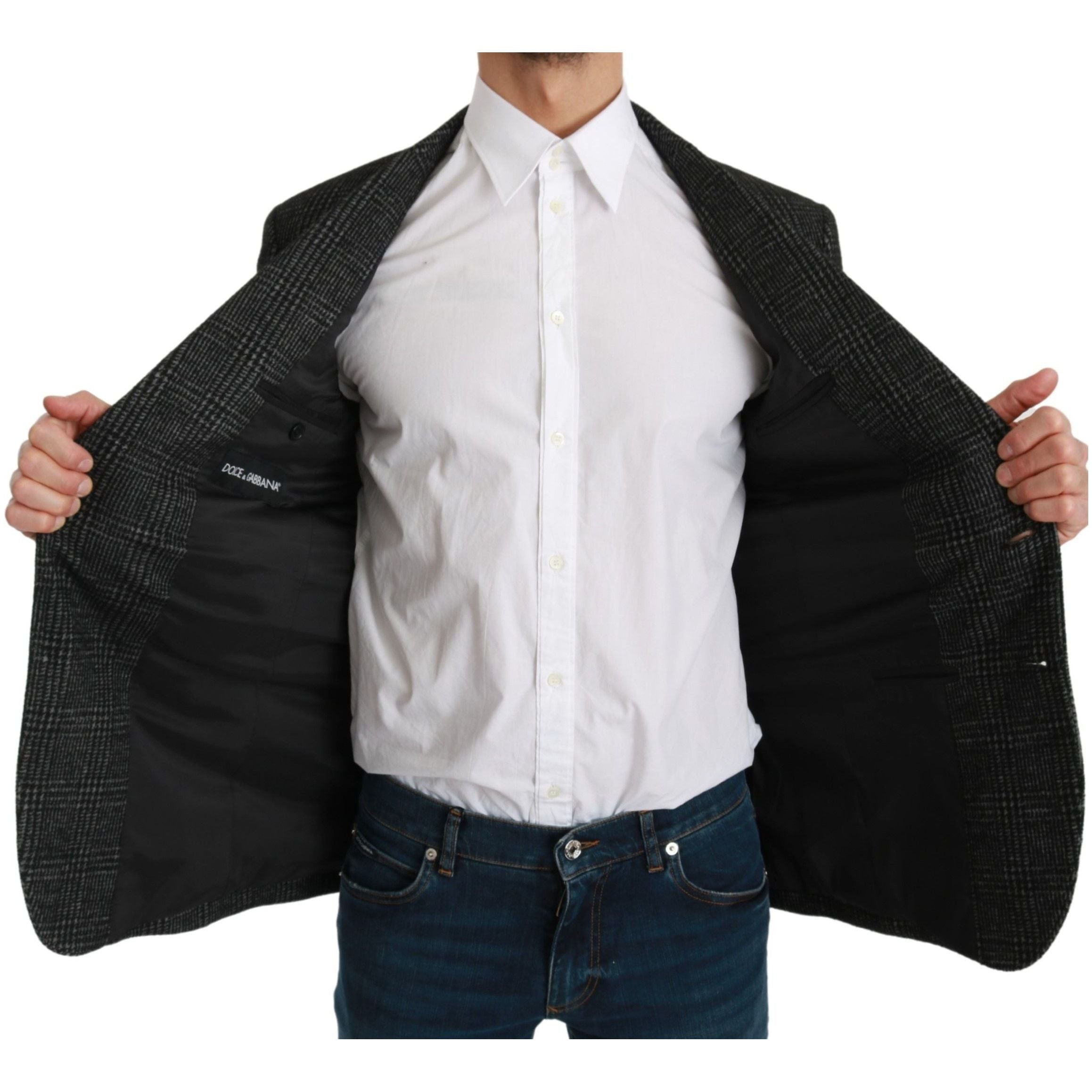 Dolce & Gabbana Gray Wool Cashmere Blazer