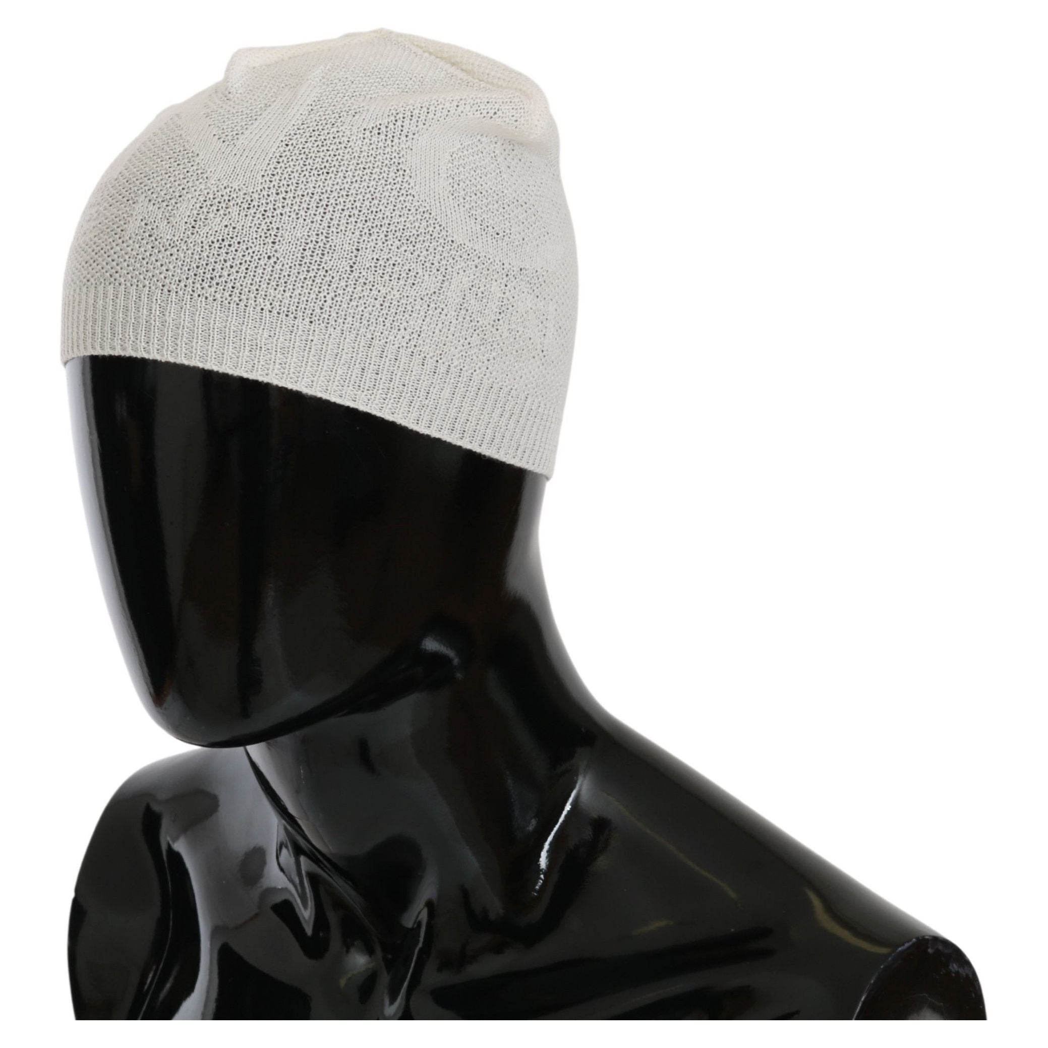 Costume National White Wool Blend Beanie Hat