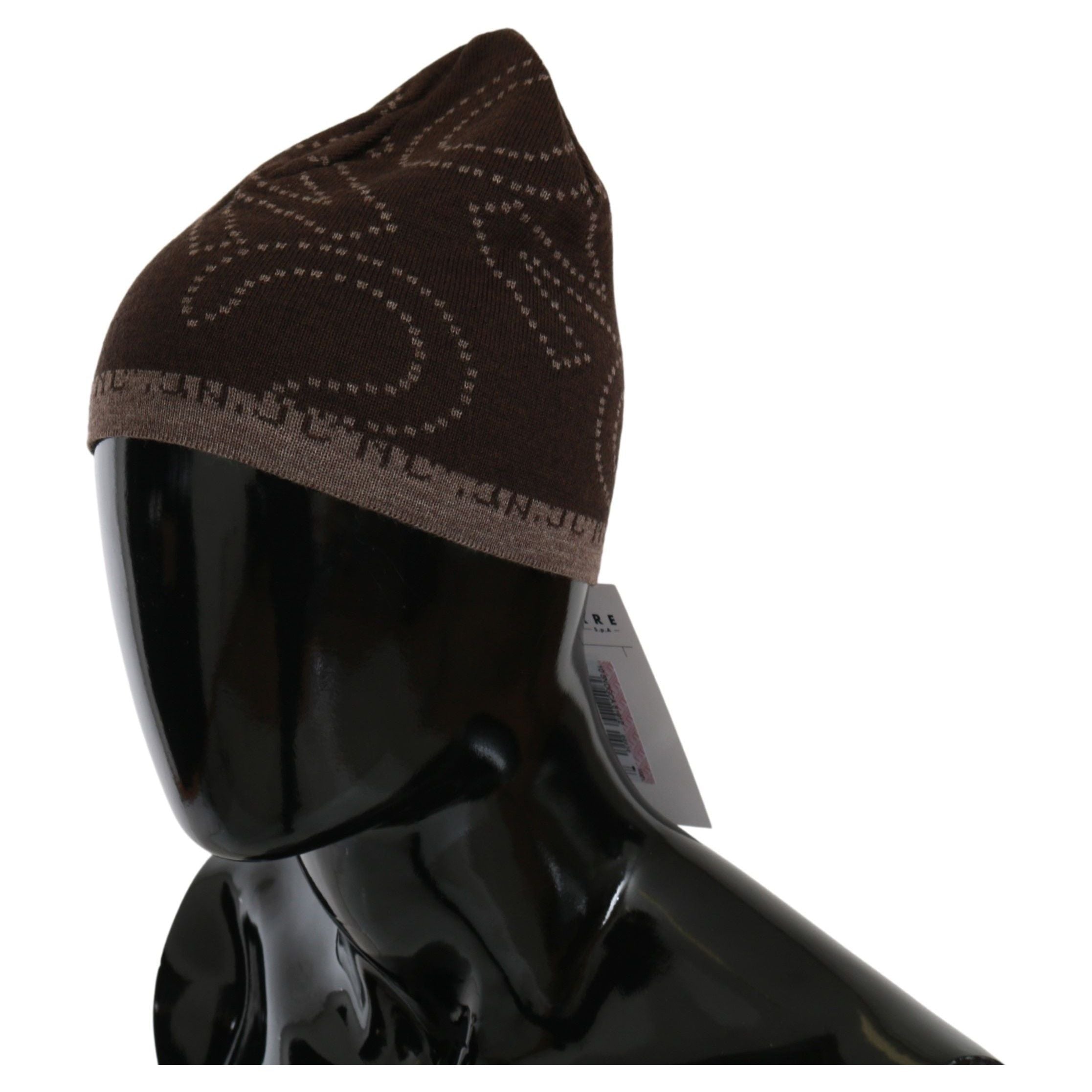 Costume National Brown Wool Blend Beanie Accessory