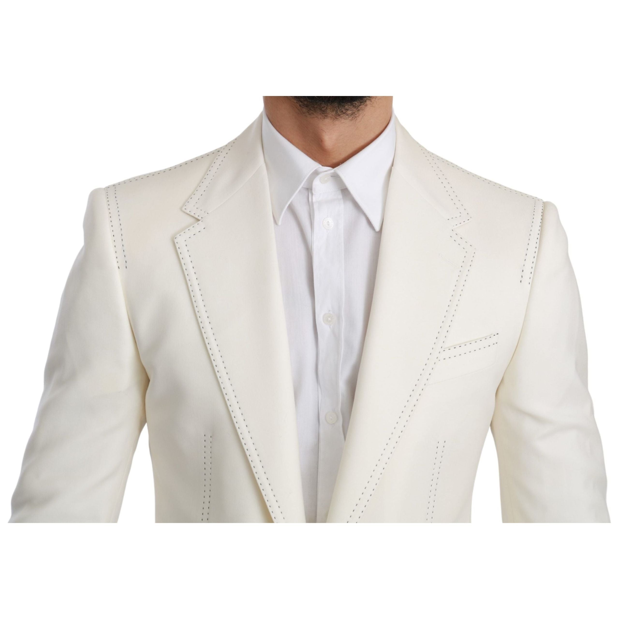 Dolce & Gabbana Navy Virgin Wool Slim Fit Blazer