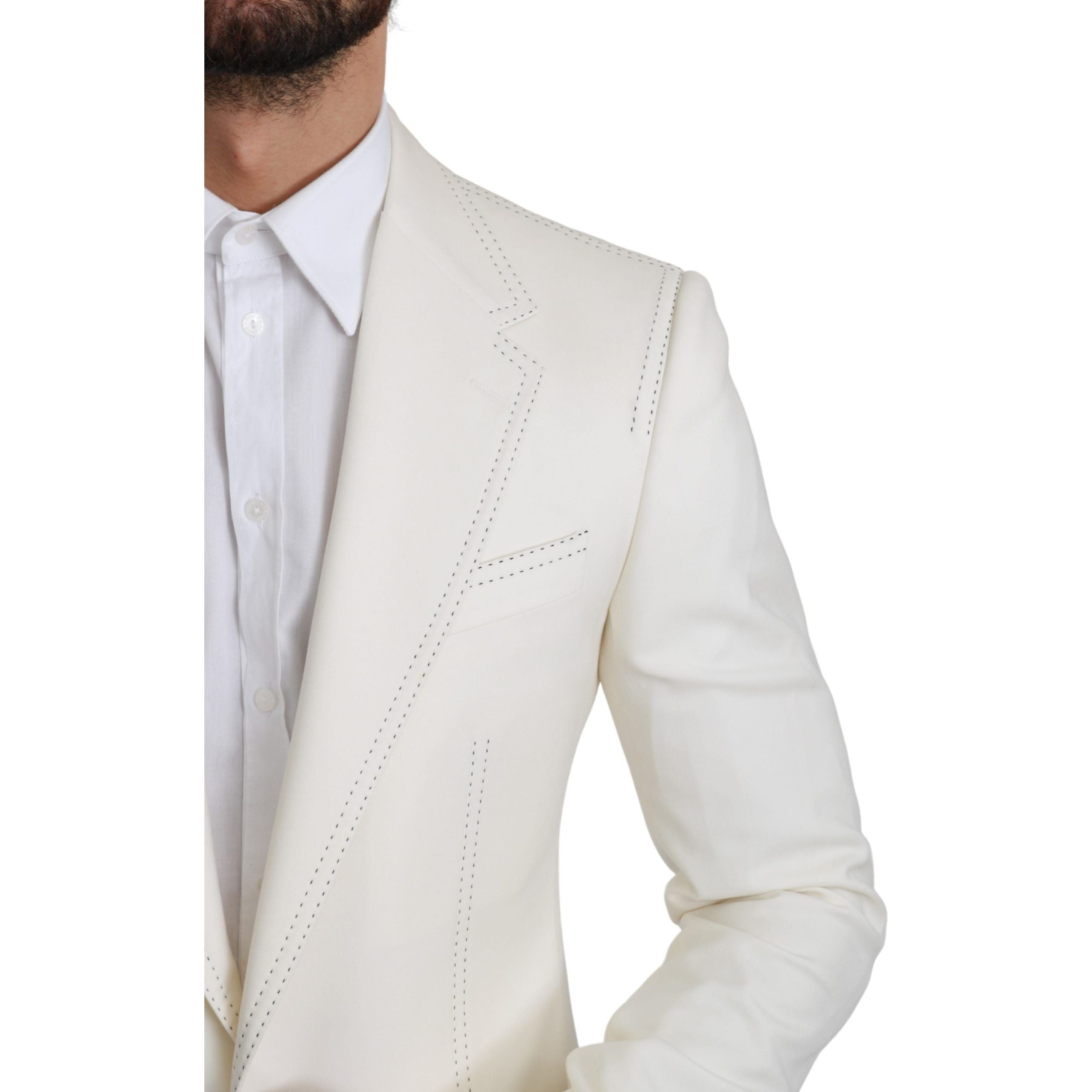Dolce & Gabbana Navy Virgin Wool Slim Fit Blazer