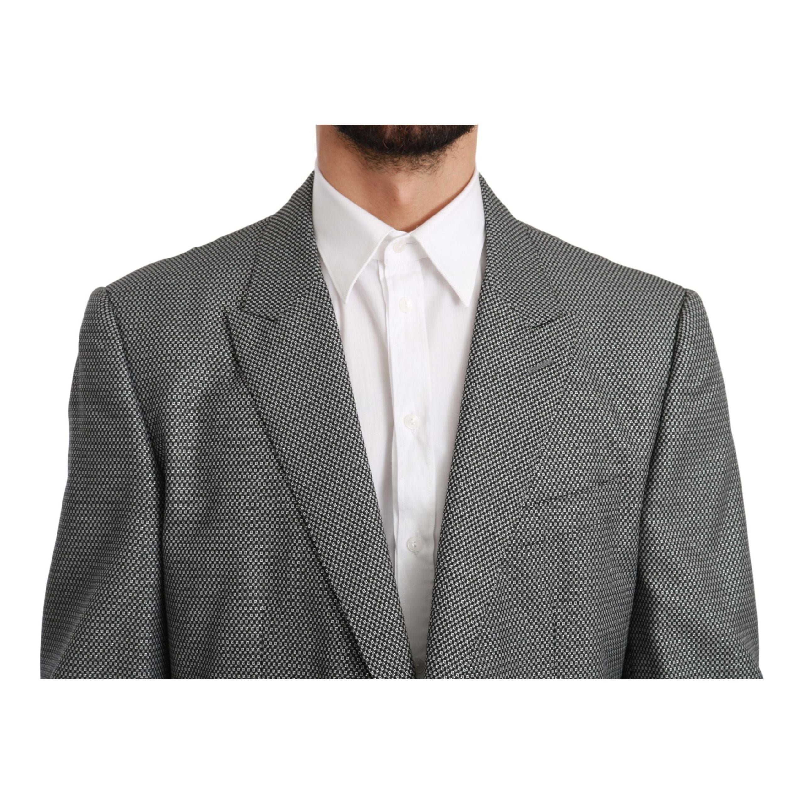 Dolce & Gabbana Gray Wool Slim Fit Blazer