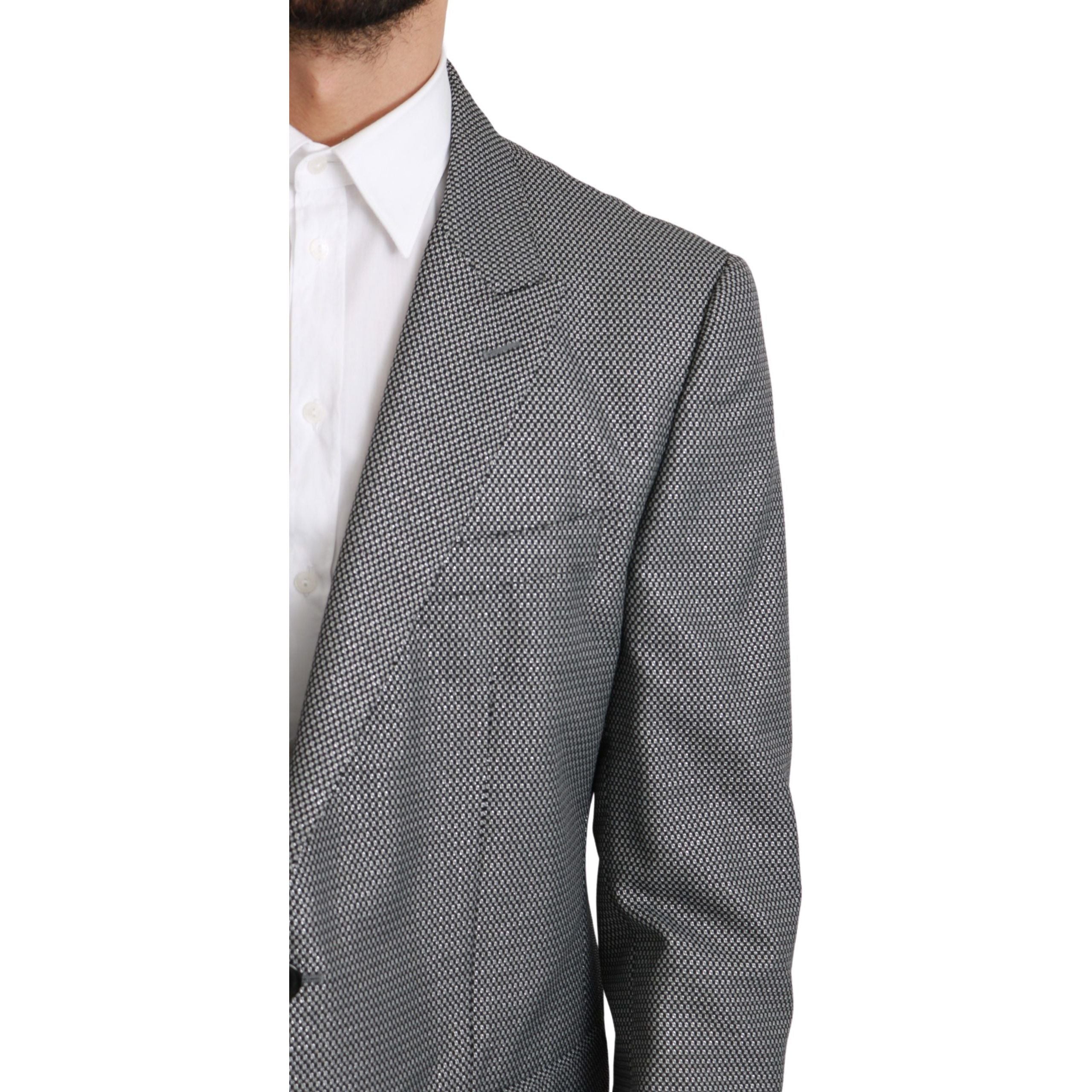 Dolce & Gabbana Gray Wool Slim Fit Blazer