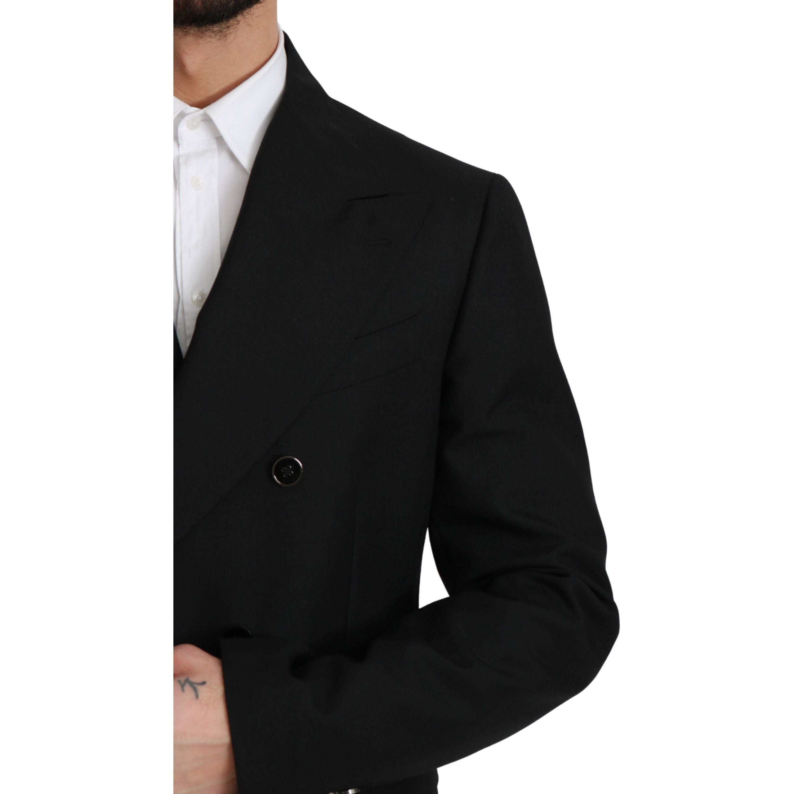 Dolce & Gabbana Black Wool Slim Fit Formal Blazer