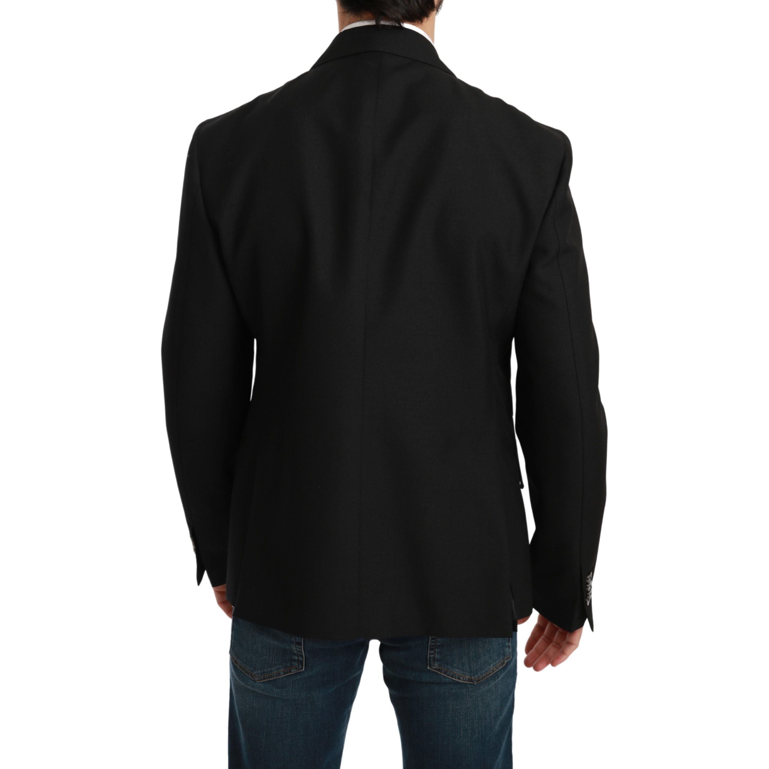 Dolce & Gabbana Black Wool Slim Fit Formal Blazer