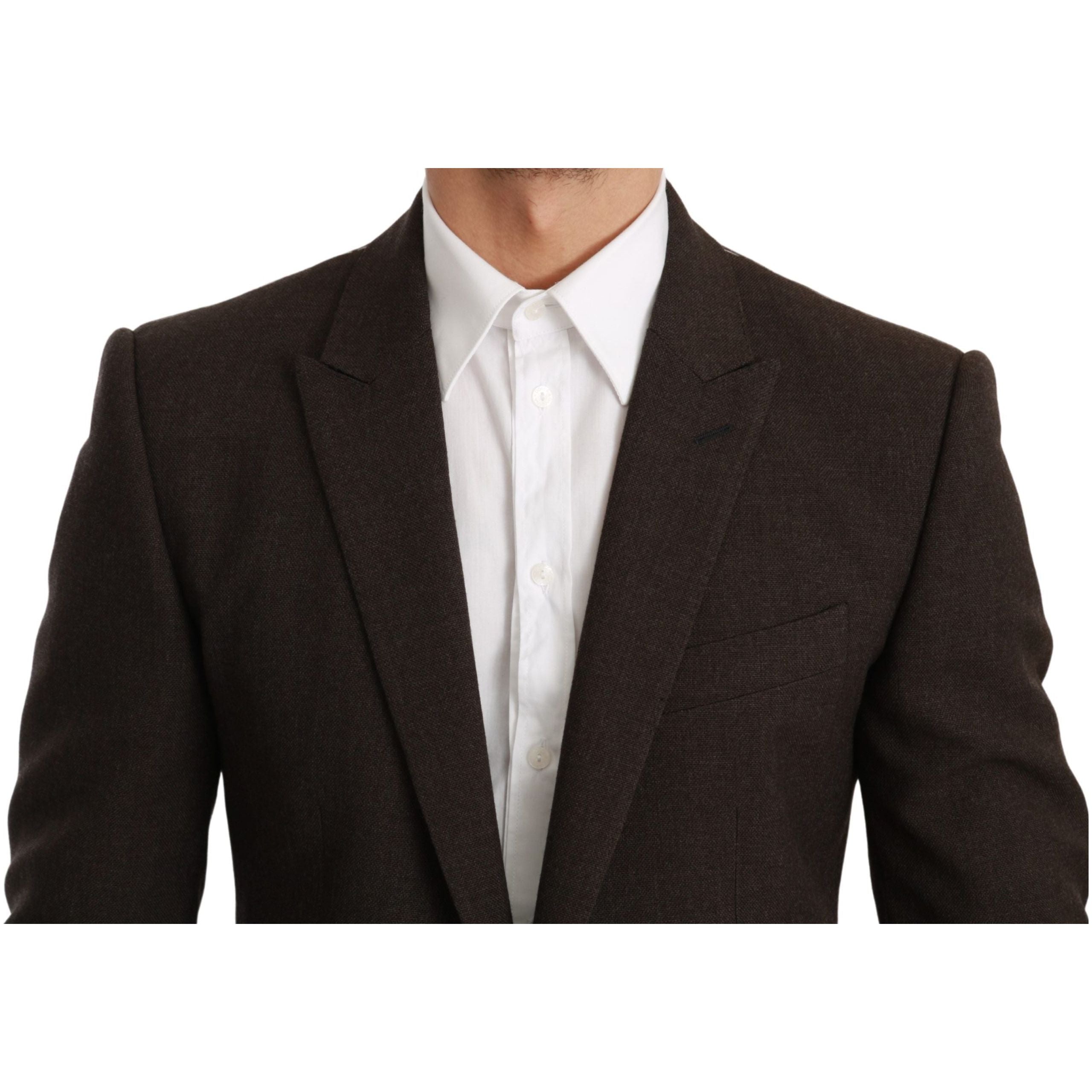 Dolce & Gabbana Brown Virgin Wool Martini Blazer