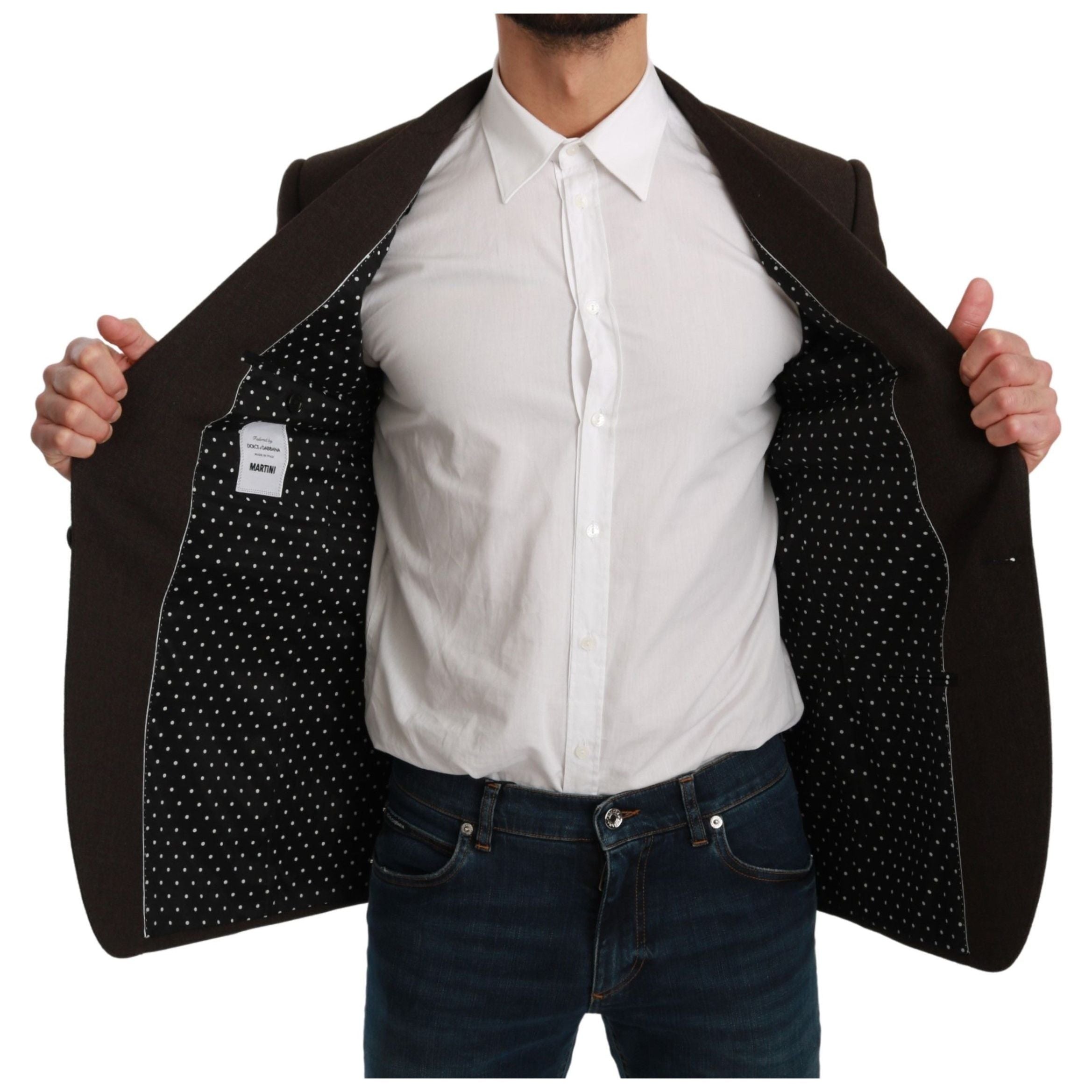 Dolce & Gabbana Brown Virgin Wool Martini Blazer