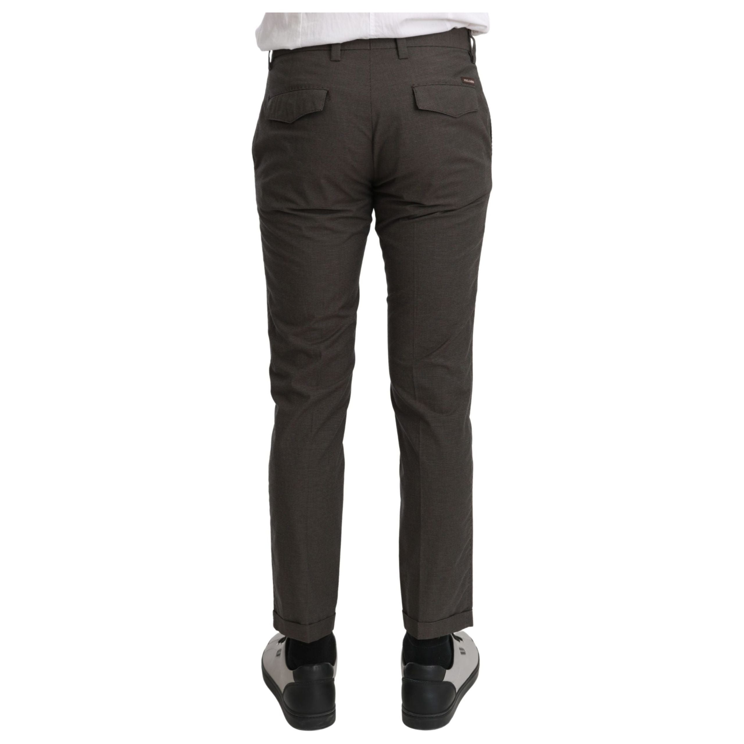 Dolce & Gabbana Brown Cotton Casual Pants for Sophisticated Style