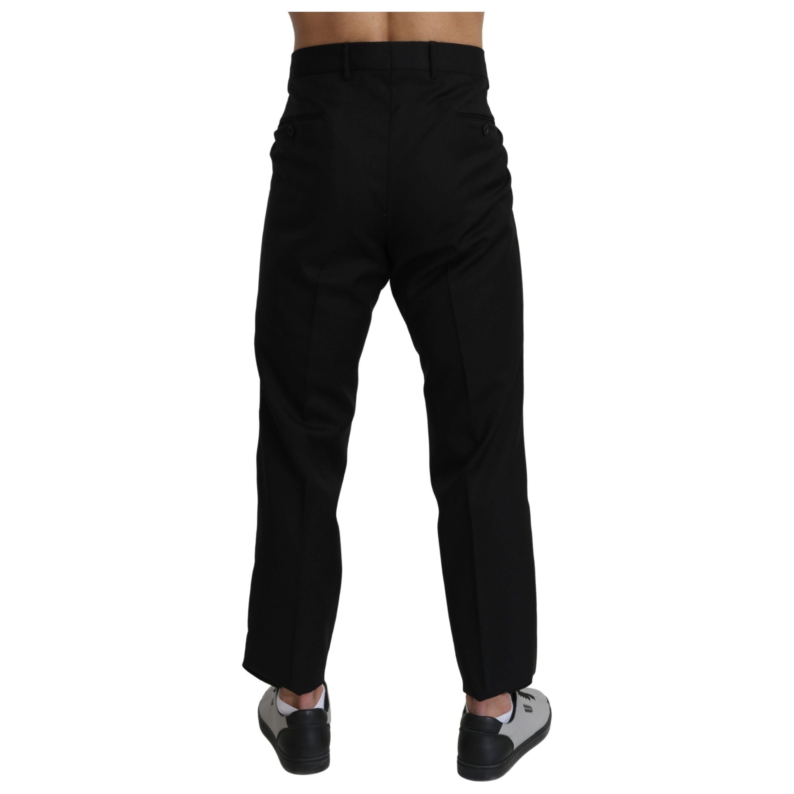 Dolce & Gabbana Navy Wool Formal Trousers for Sophisticated Style