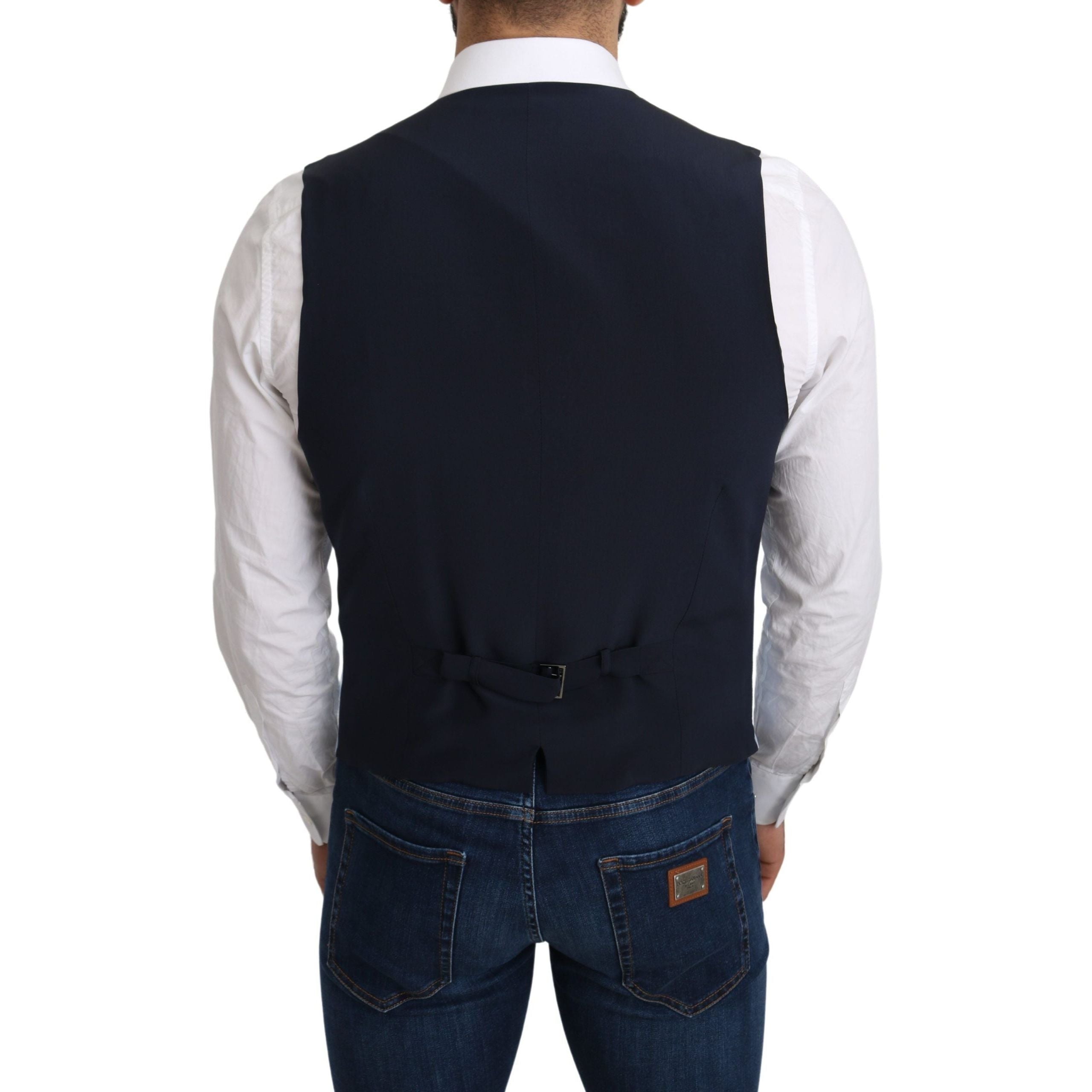 Dolce & Gabbana Azure Wool Blend Formal Vest