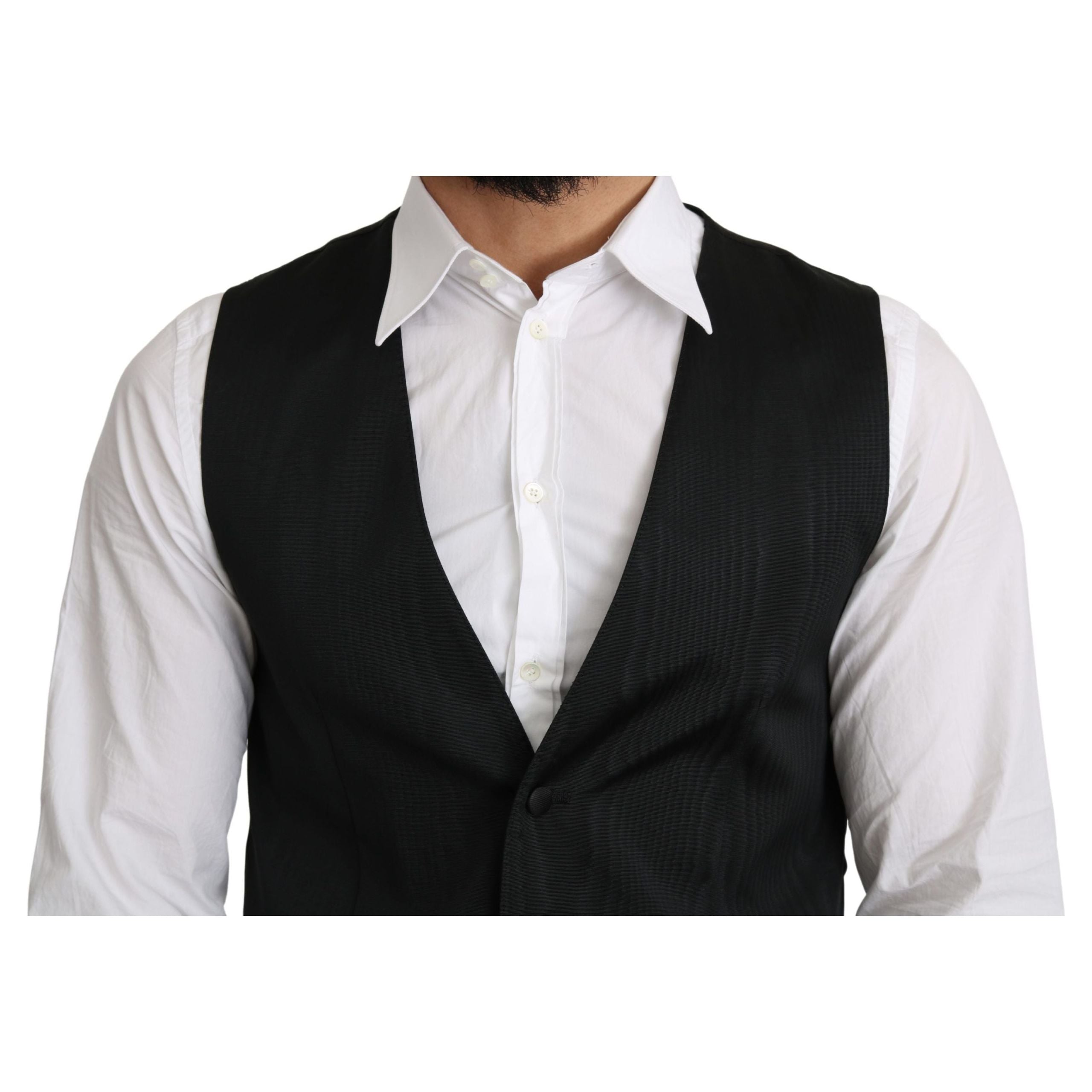 Dolce & Gabbana Gray Silk Formal Vest for Luxury Style