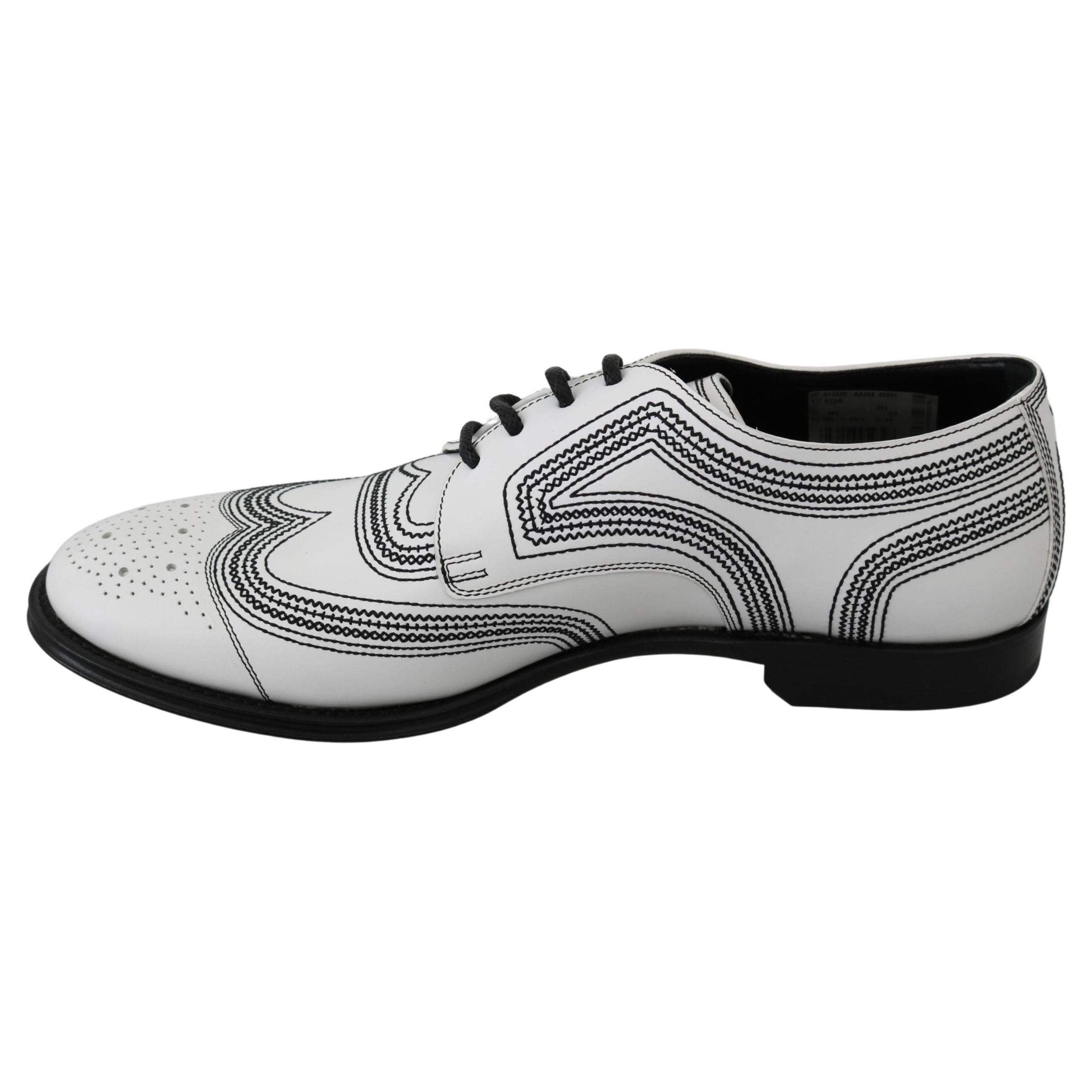 Dolce & Gabbana White Leather Derby Shoes