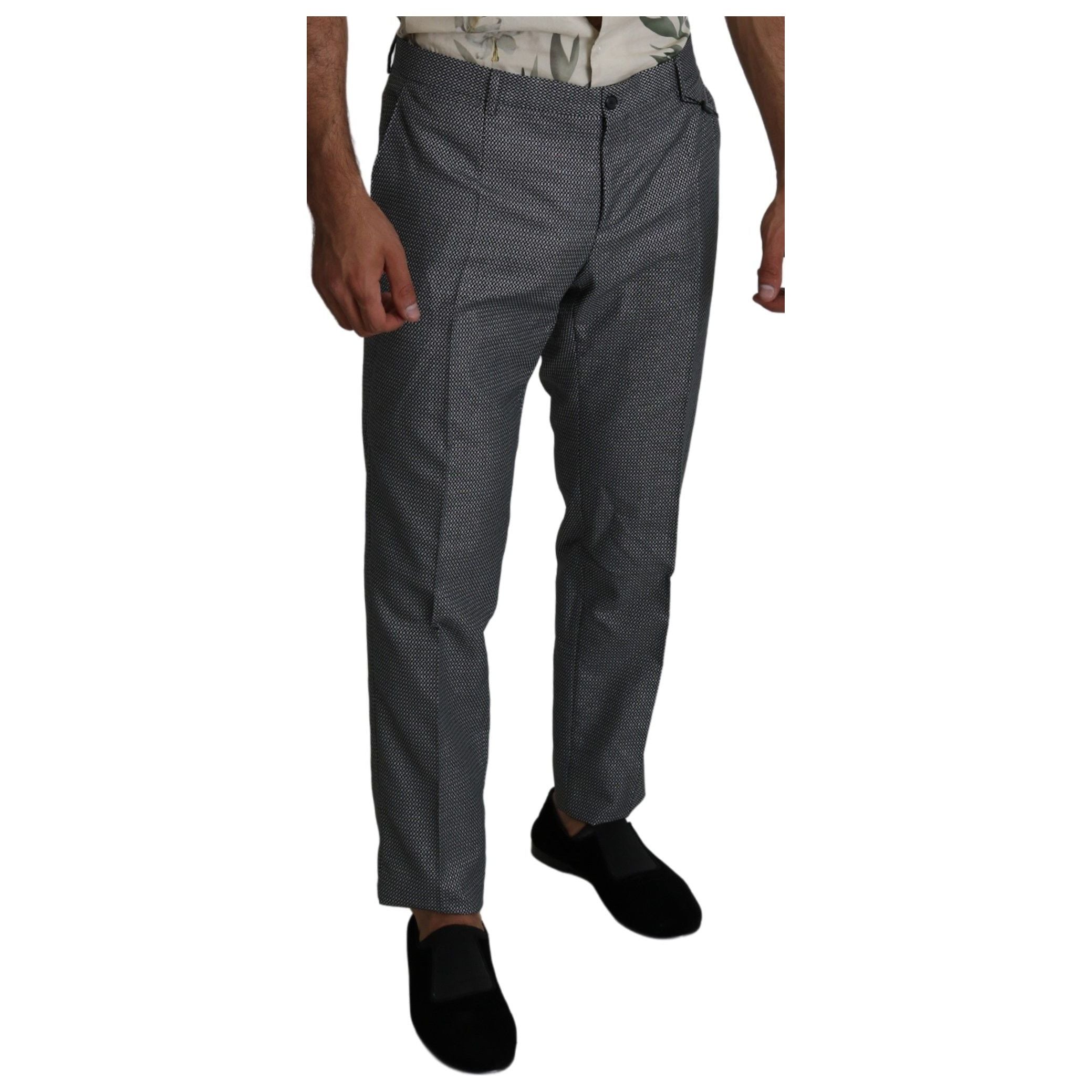 Dolce & Gabbana Gray Wool Slim Fit Dress Trousers