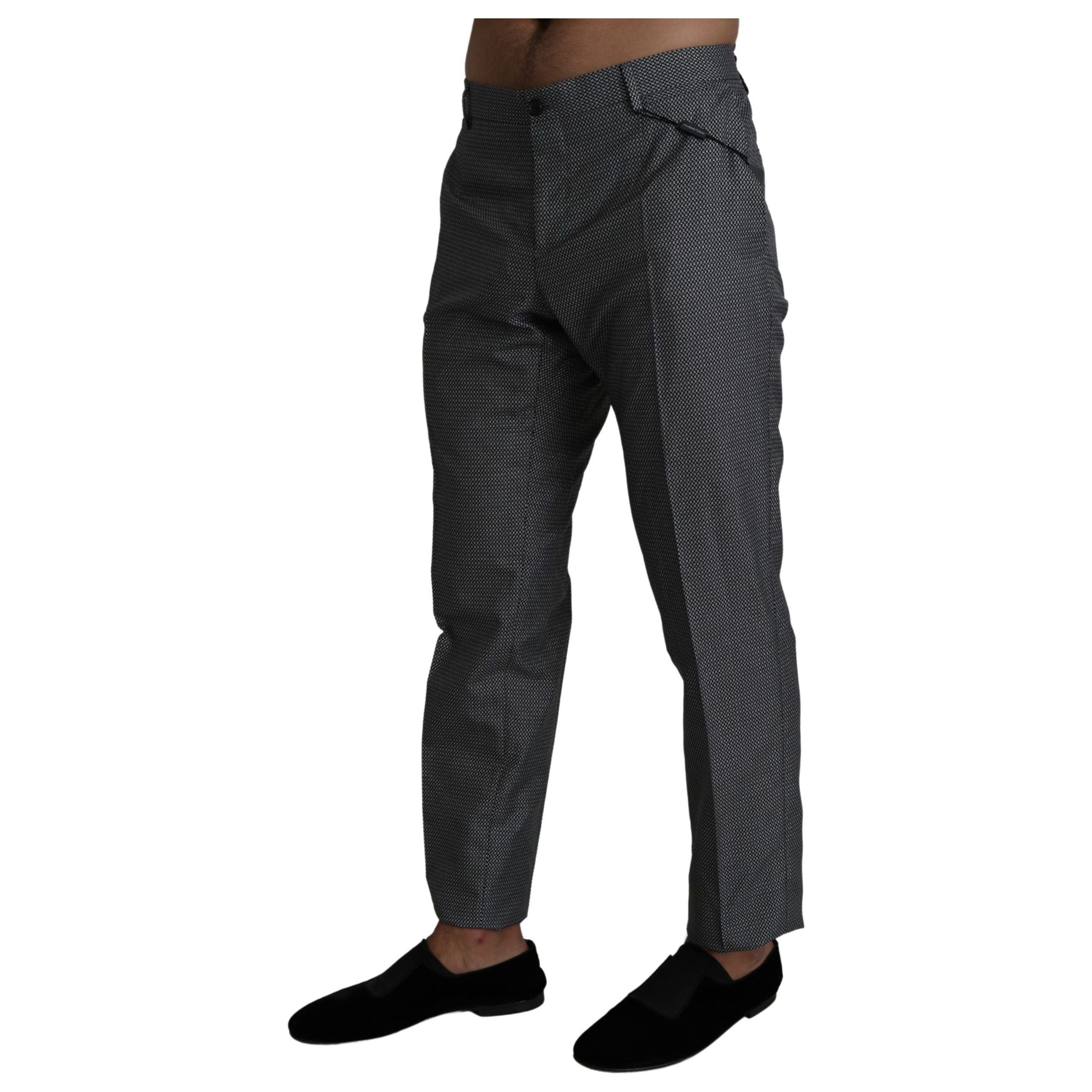 Dolce & Gabbana Gray Wool Slim Fit Dress Trousers