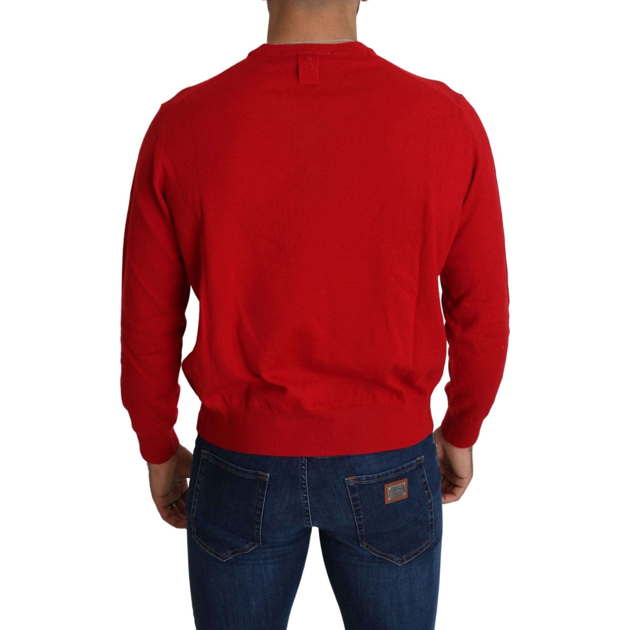 Billionaire Red Wool Iconic Embroidered Sweater