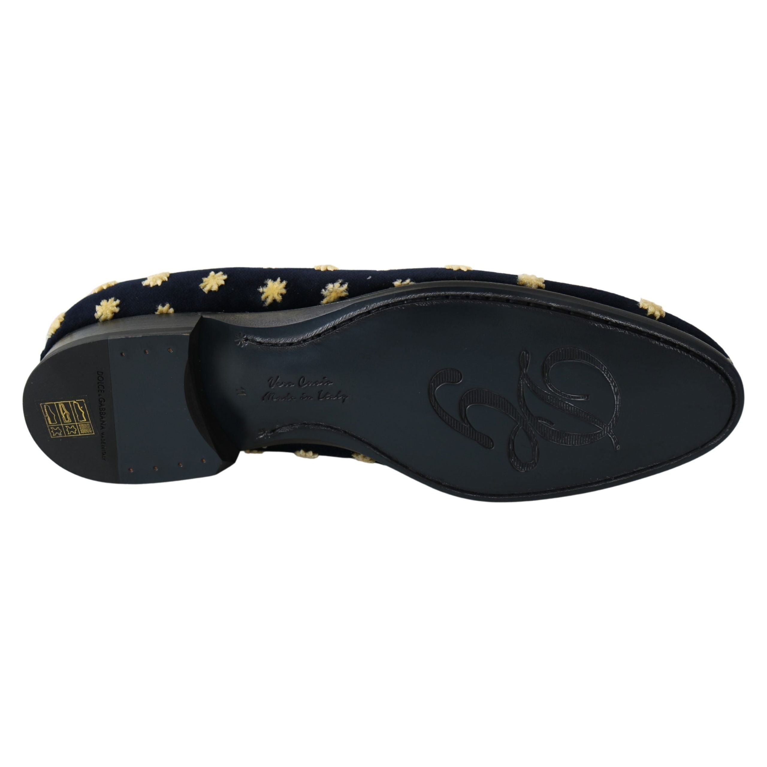 Dolce & Gabbana Black Velvet Crown Embroidery Loafers