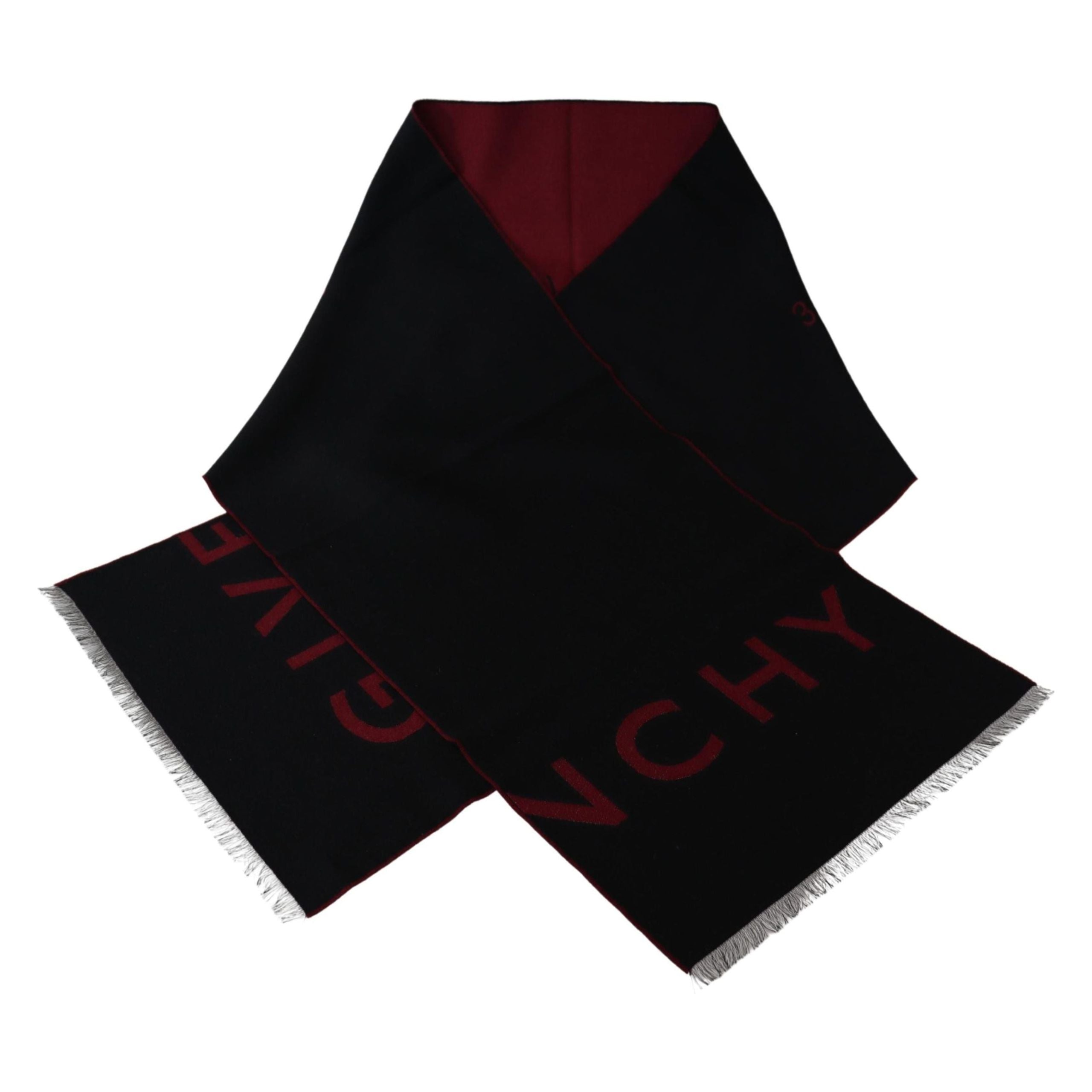 Givenchy Grey Wool Silk Blend Scarf for Sophisticated Style