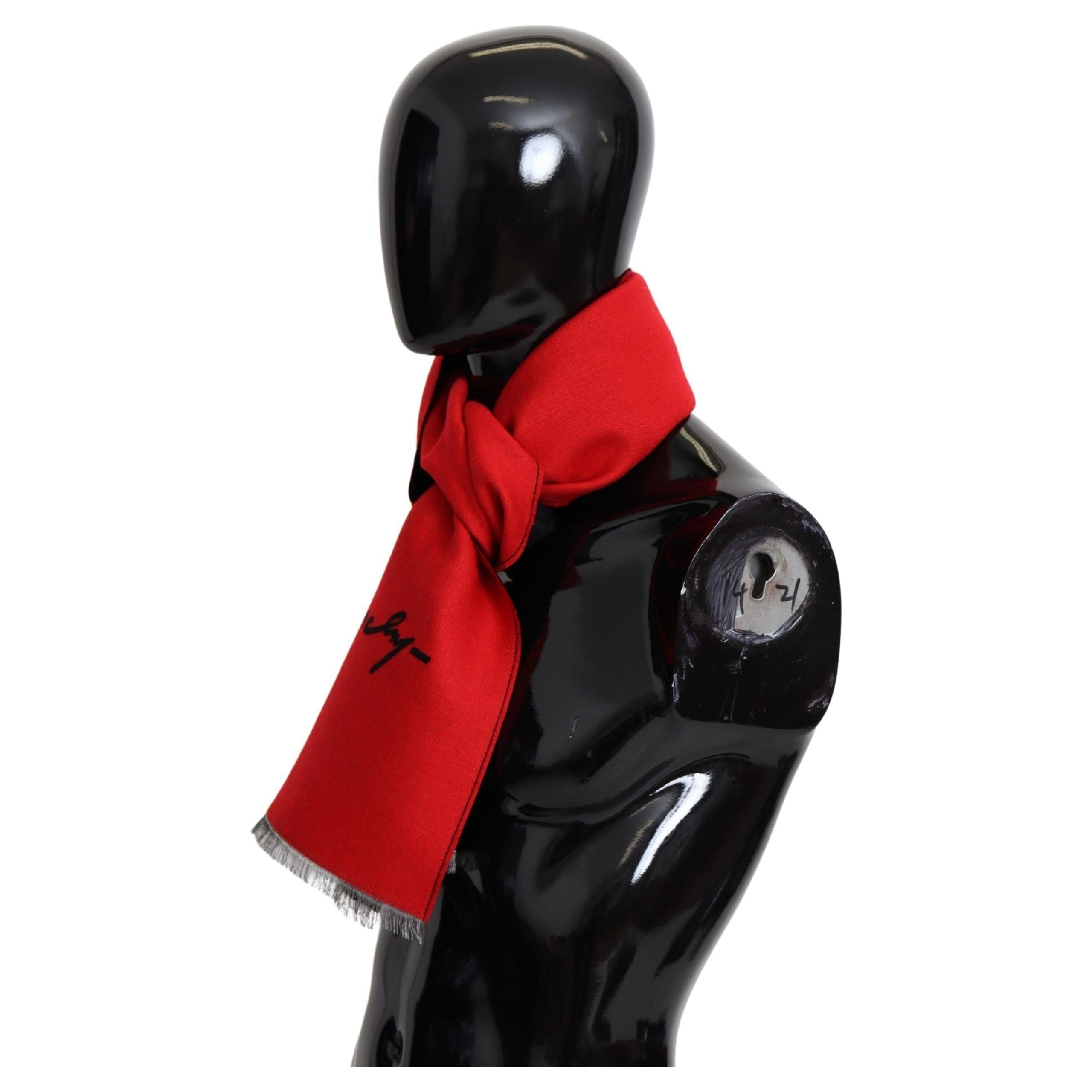 Givenchy Elegant Red Wool Blend Unisex Scarf