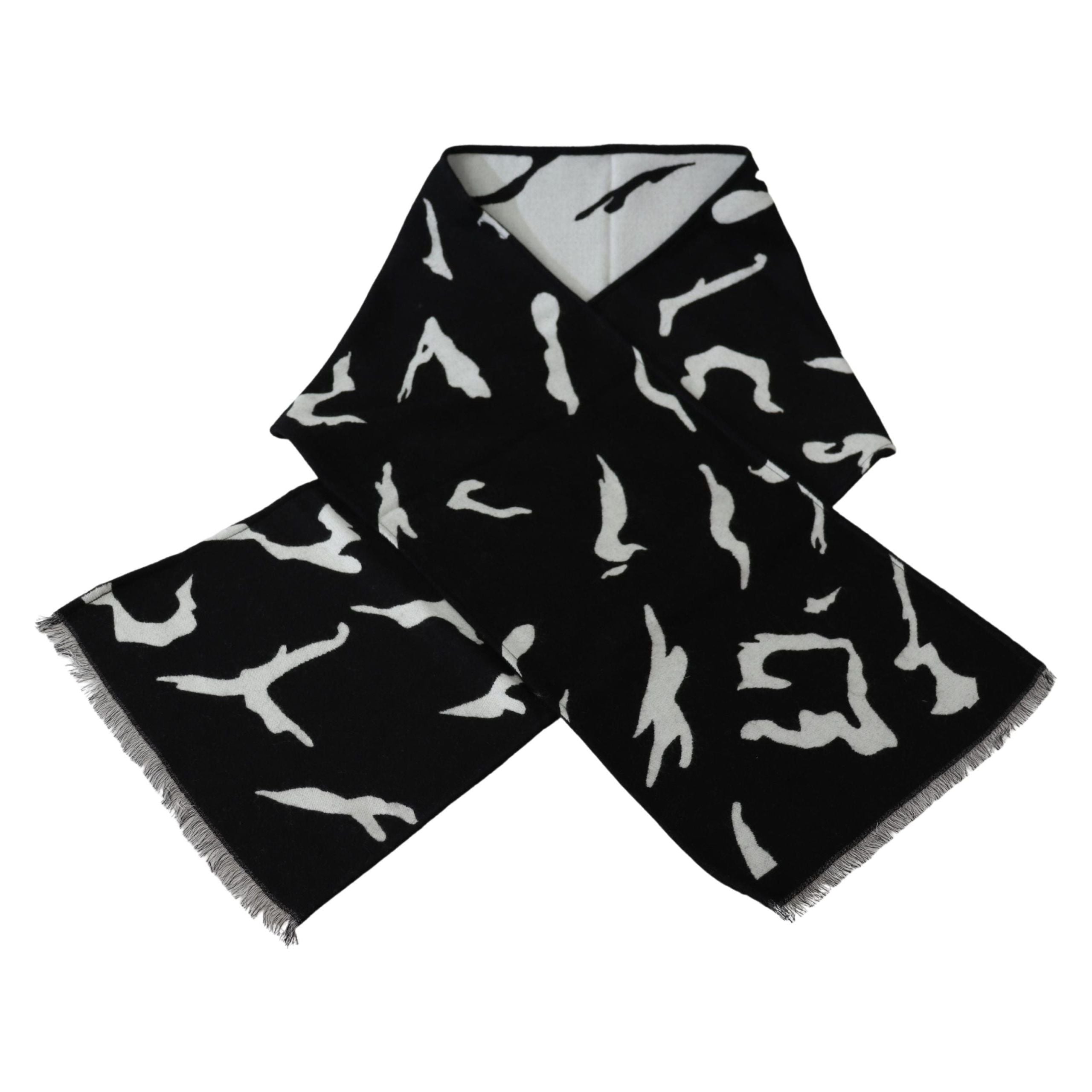 Givenchy Black Wool-Silk Scarf in Elegant Design