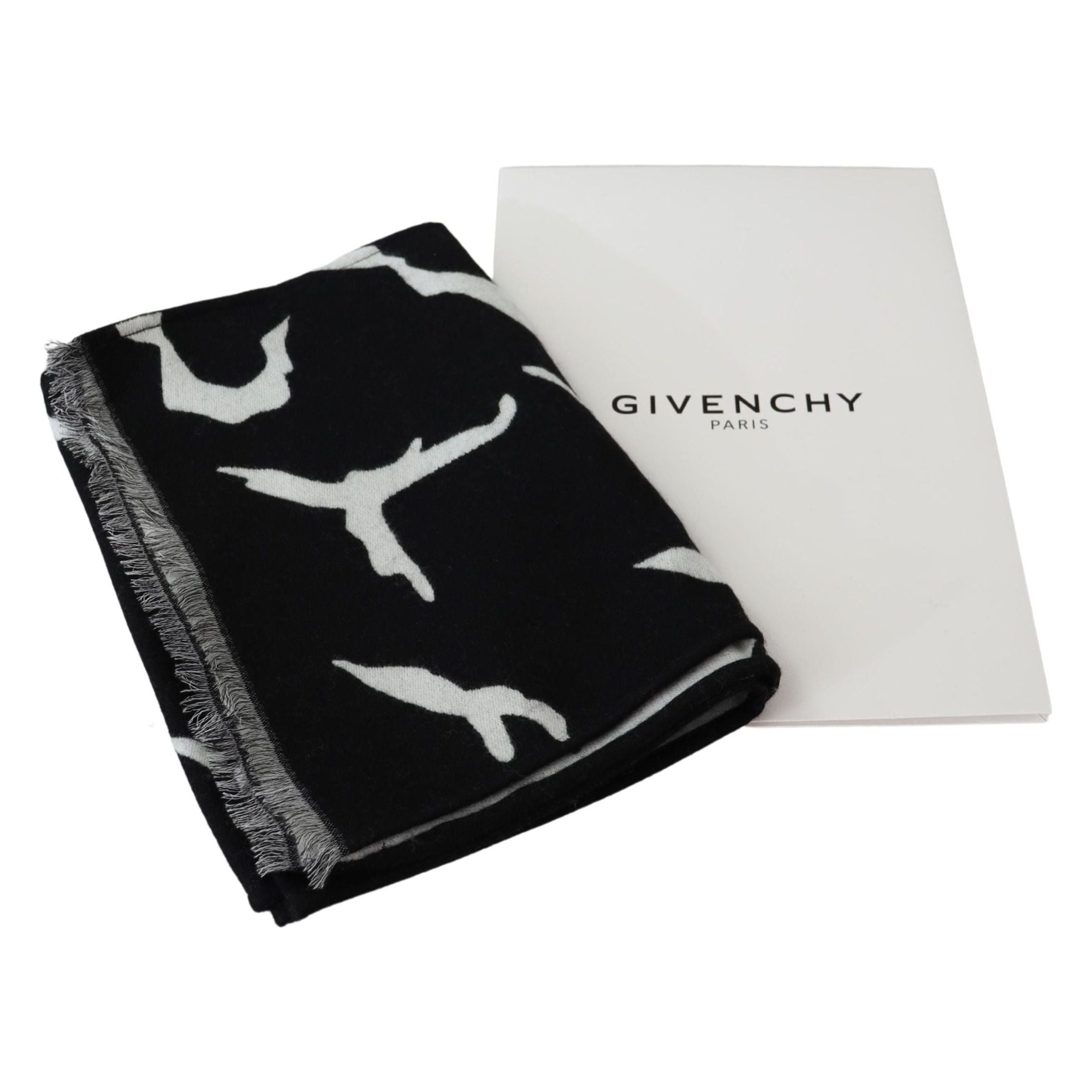 Givenchy Black Wool-Silk Scarf in Elegant Design