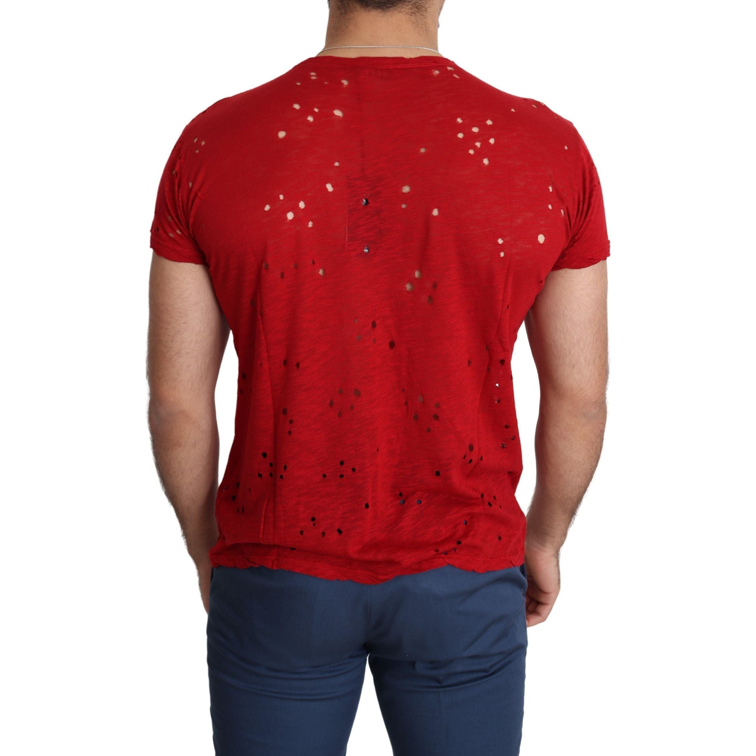 Guess Radiant Red Cotton Stretch T-Shirt