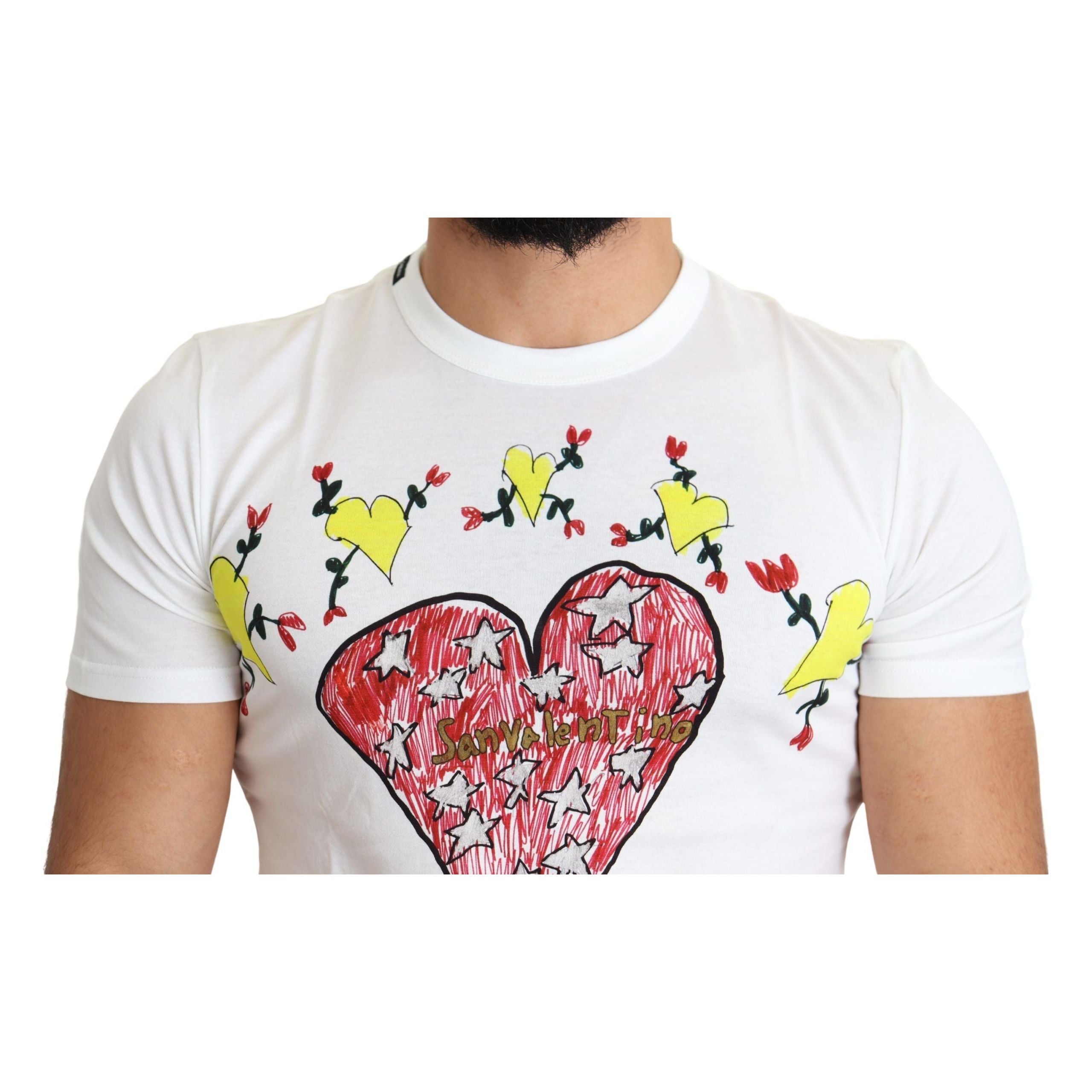 Dolce & Gabbana White Cotton Chic Saint Valentine T-Shirt
