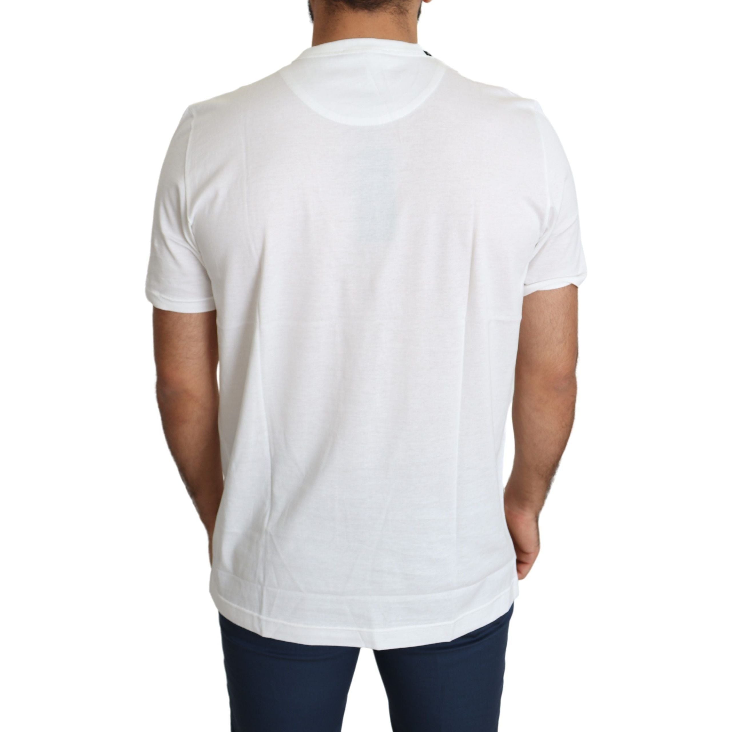 Dolce & Gabbana White Cotton Romantic Heart Print Tee