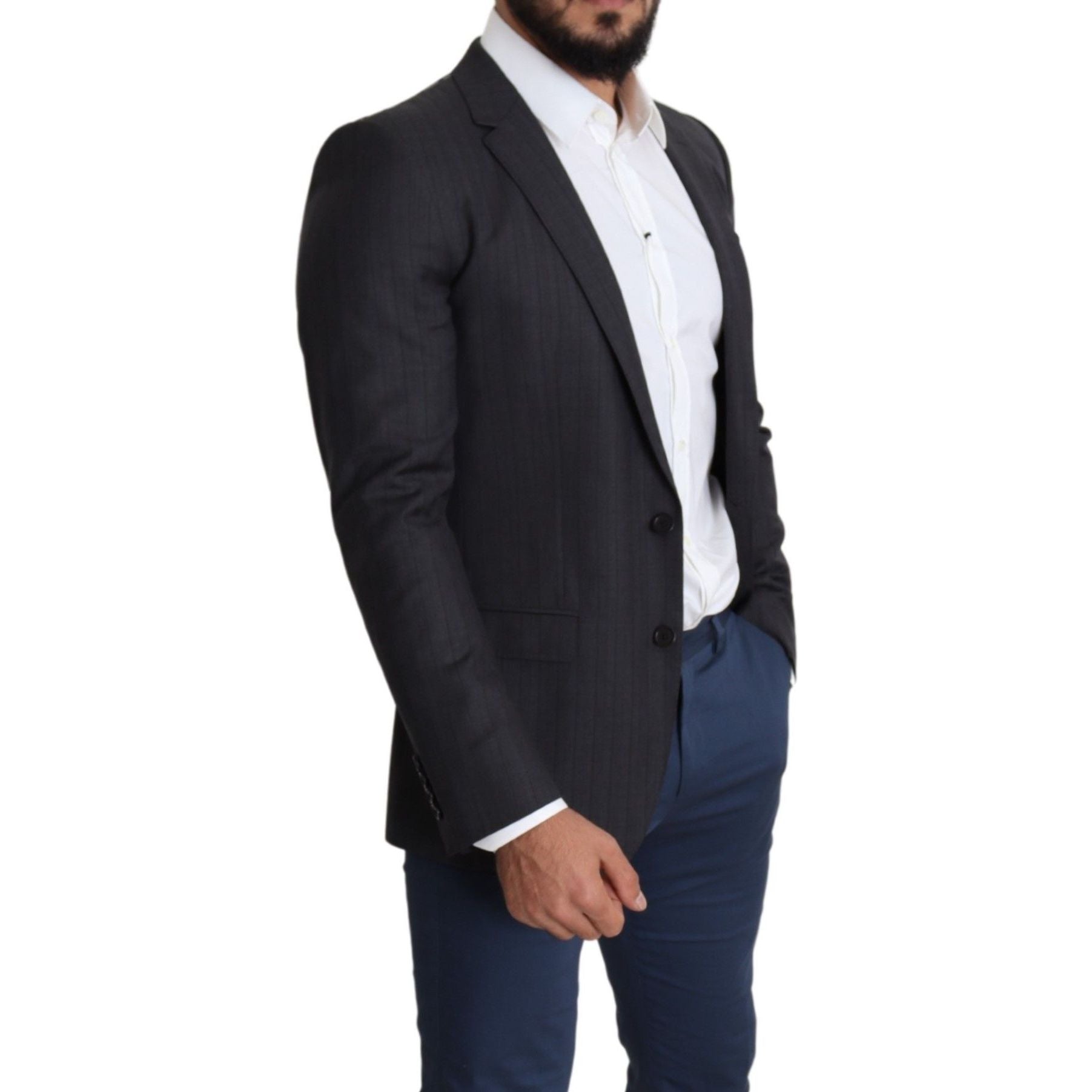 Dolce & Gabbana Black Virgin Wool Martini Blazer