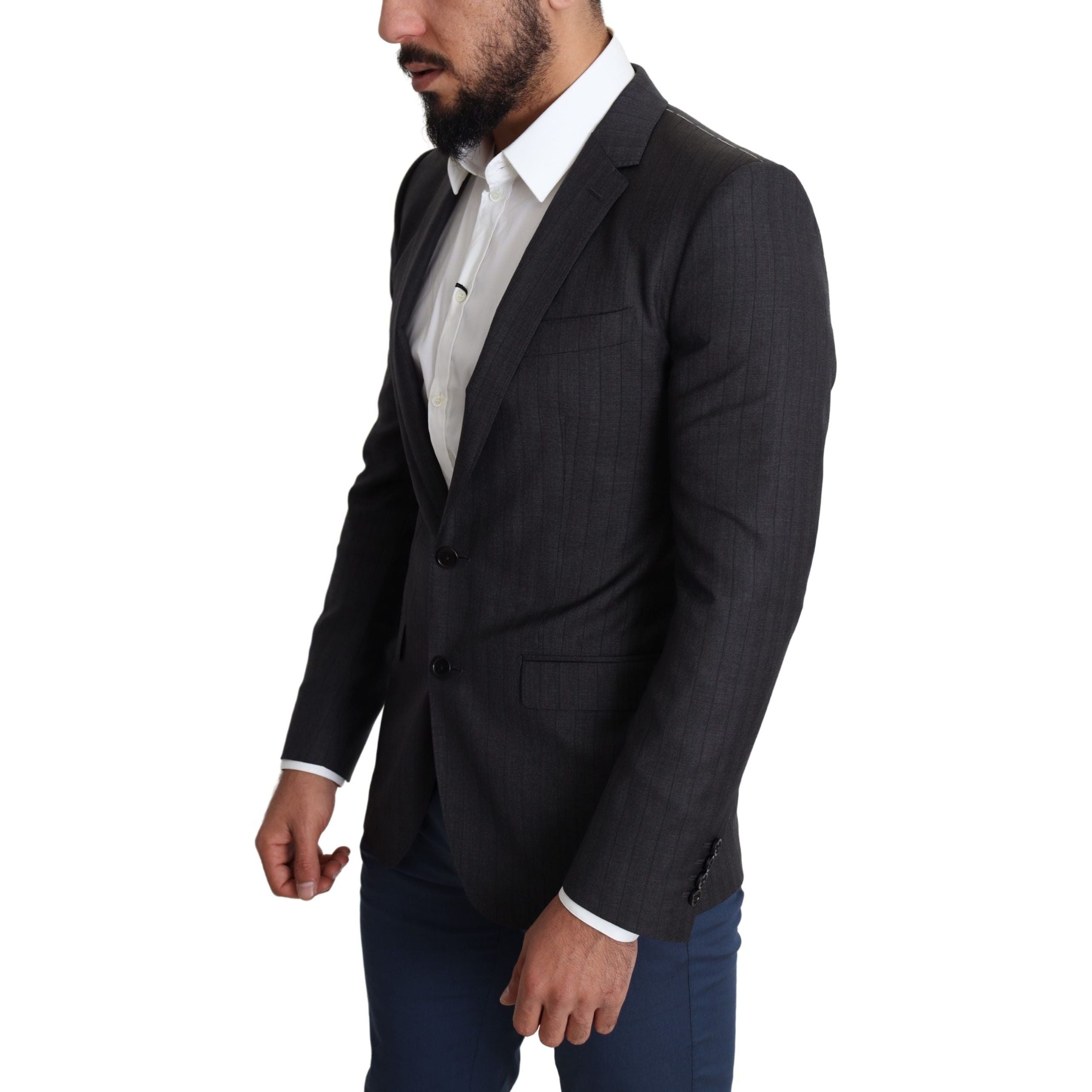 Dolce & Gabbana Black Virgin Wool Martini Blazer