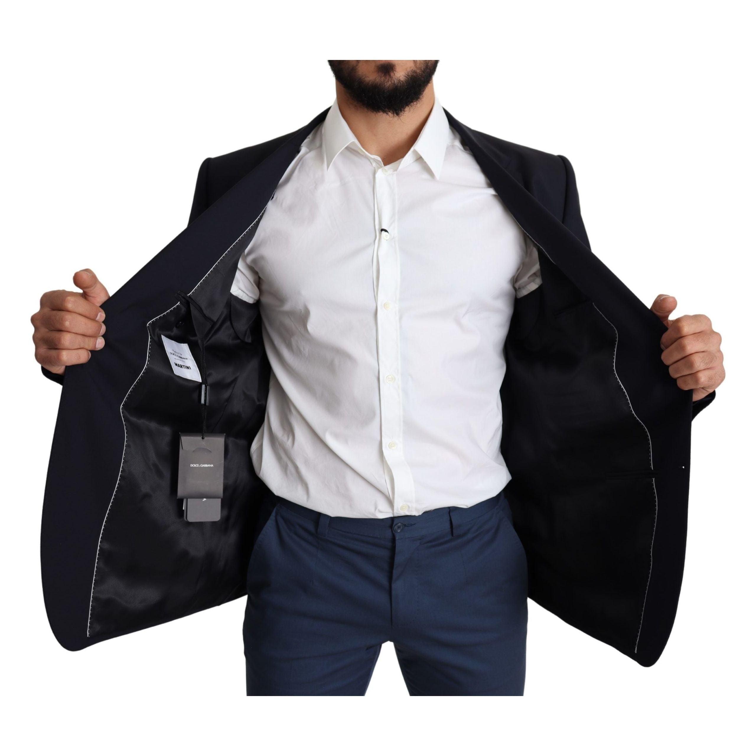 Dolce & Gabbana Exquisite Black Wool Stretch Martini Blazer
