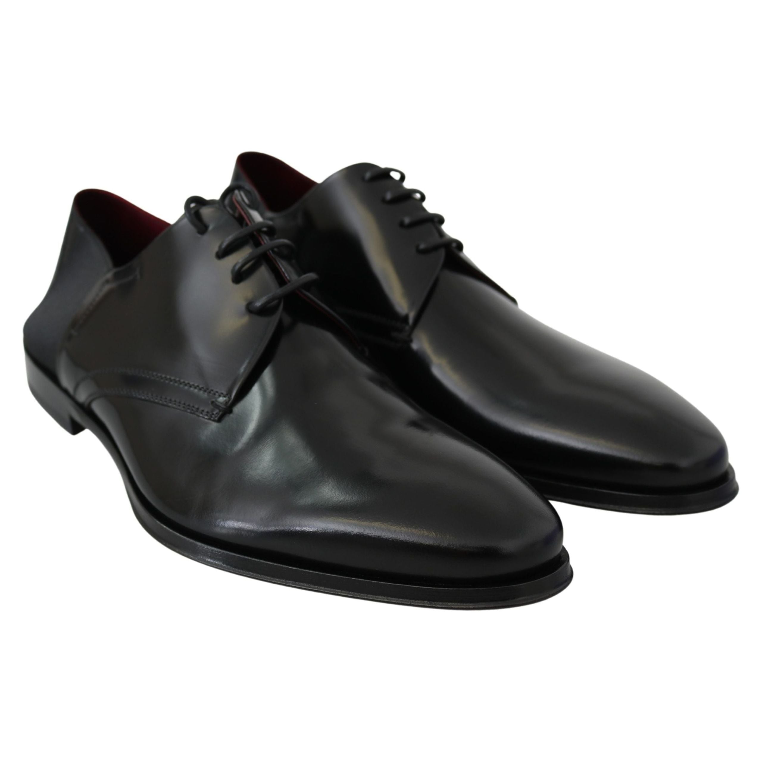 Dolce & Gabbana Black Leather Derby Shoes for Sophisticated Style