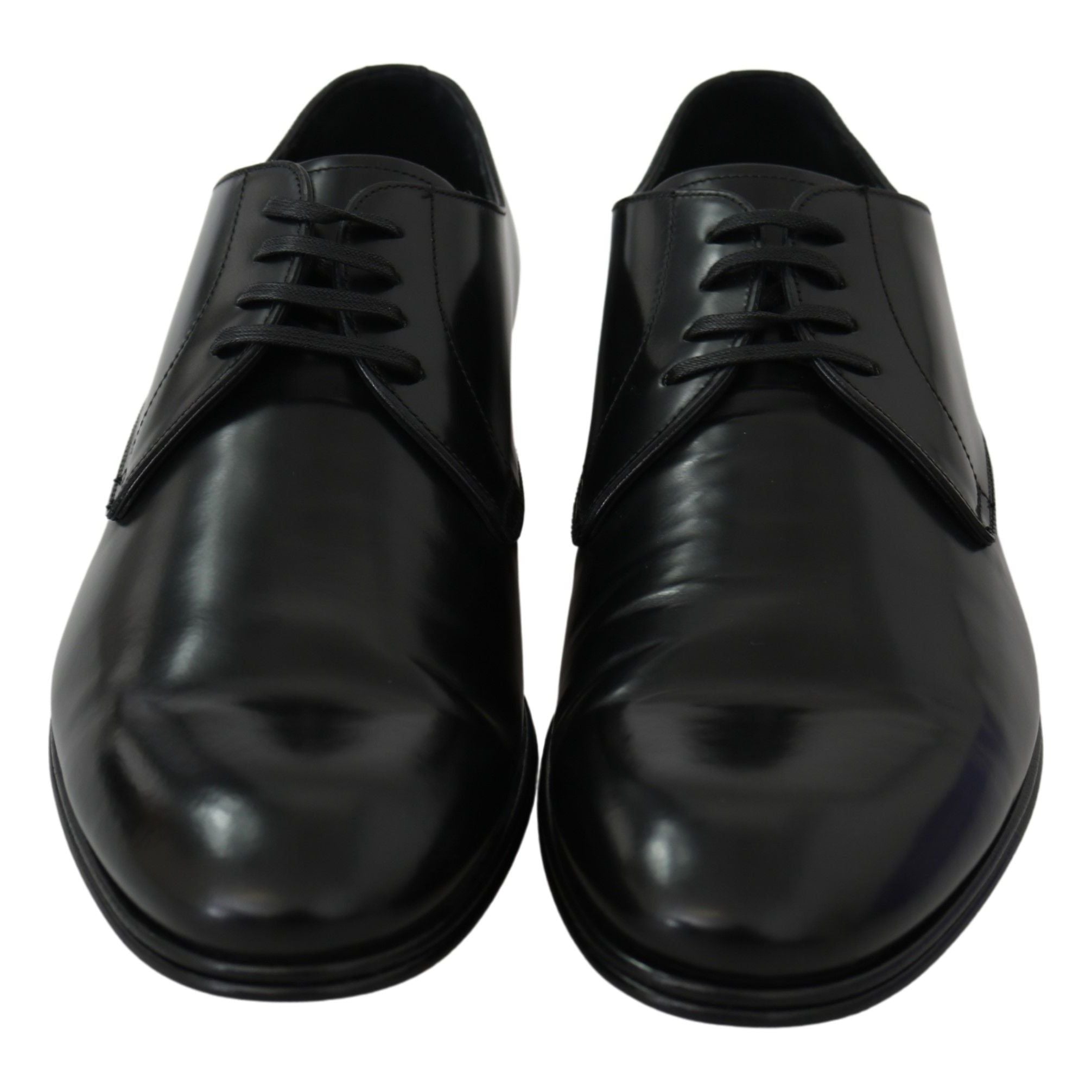 Dolce & Gabbana Black Leather Derby Shoes Modern Classic
