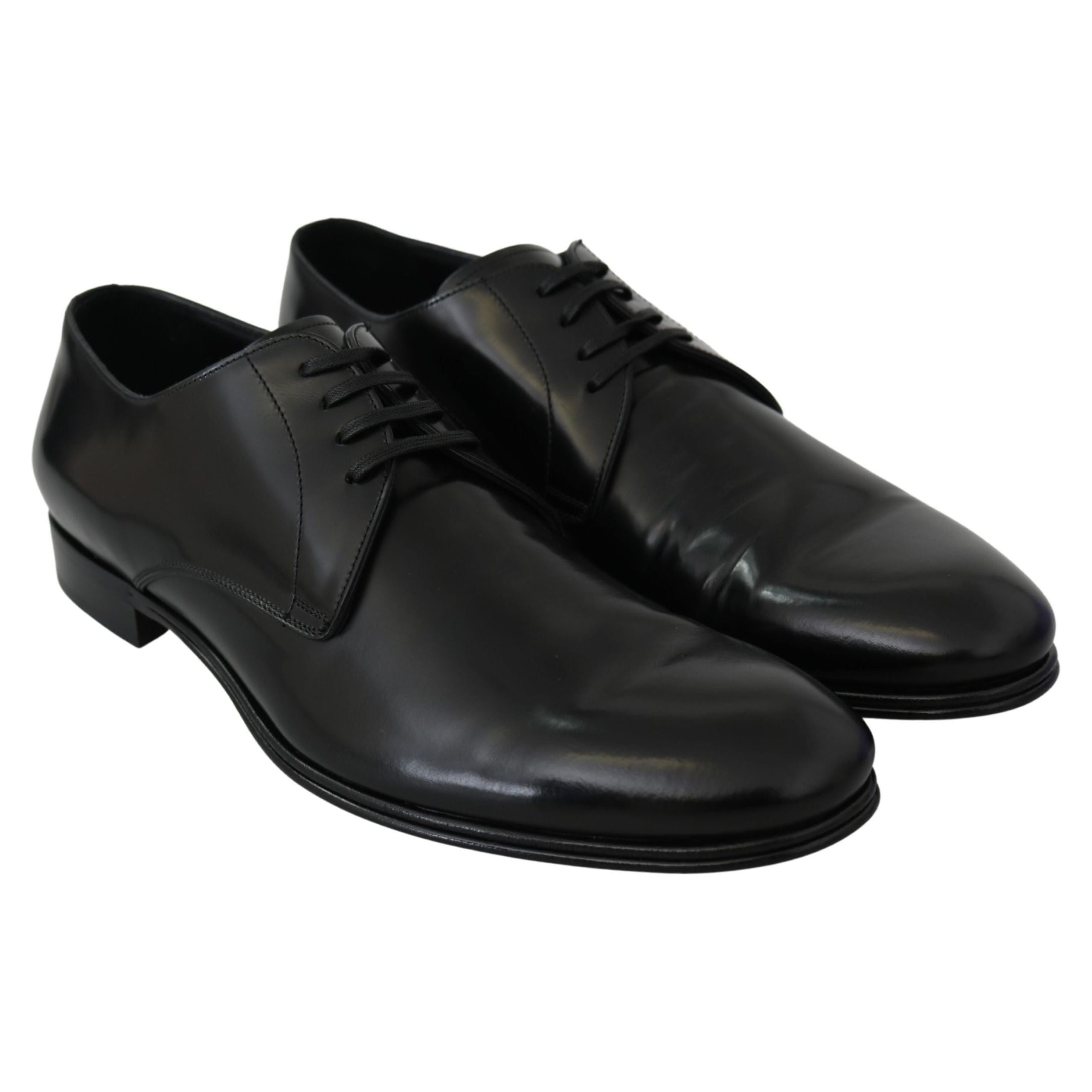 Dolce & Gabbana Black Leather Derby Shoes Modern Classic