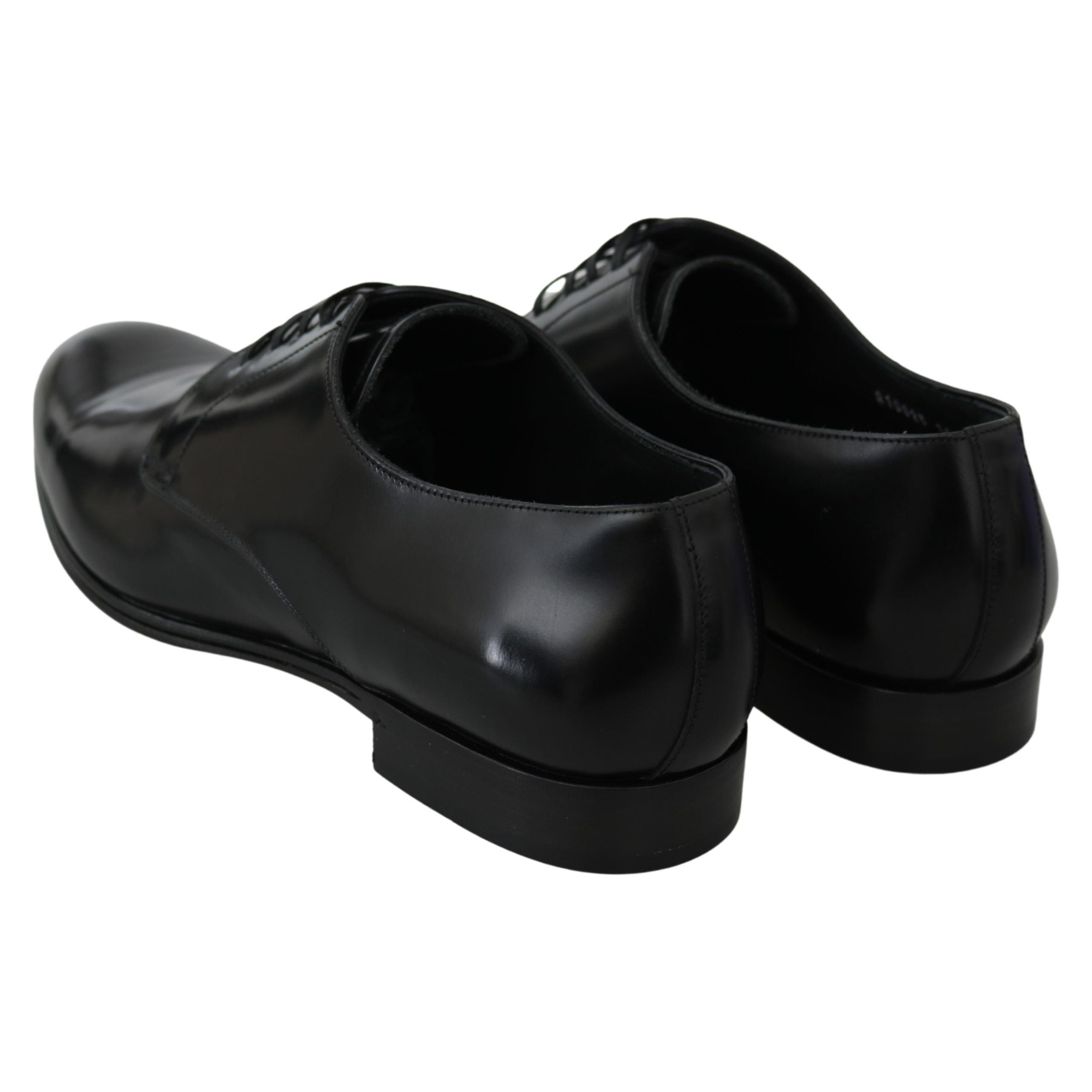 Dolce & Gabbana Black Leather Derby Shoes Modern Classic