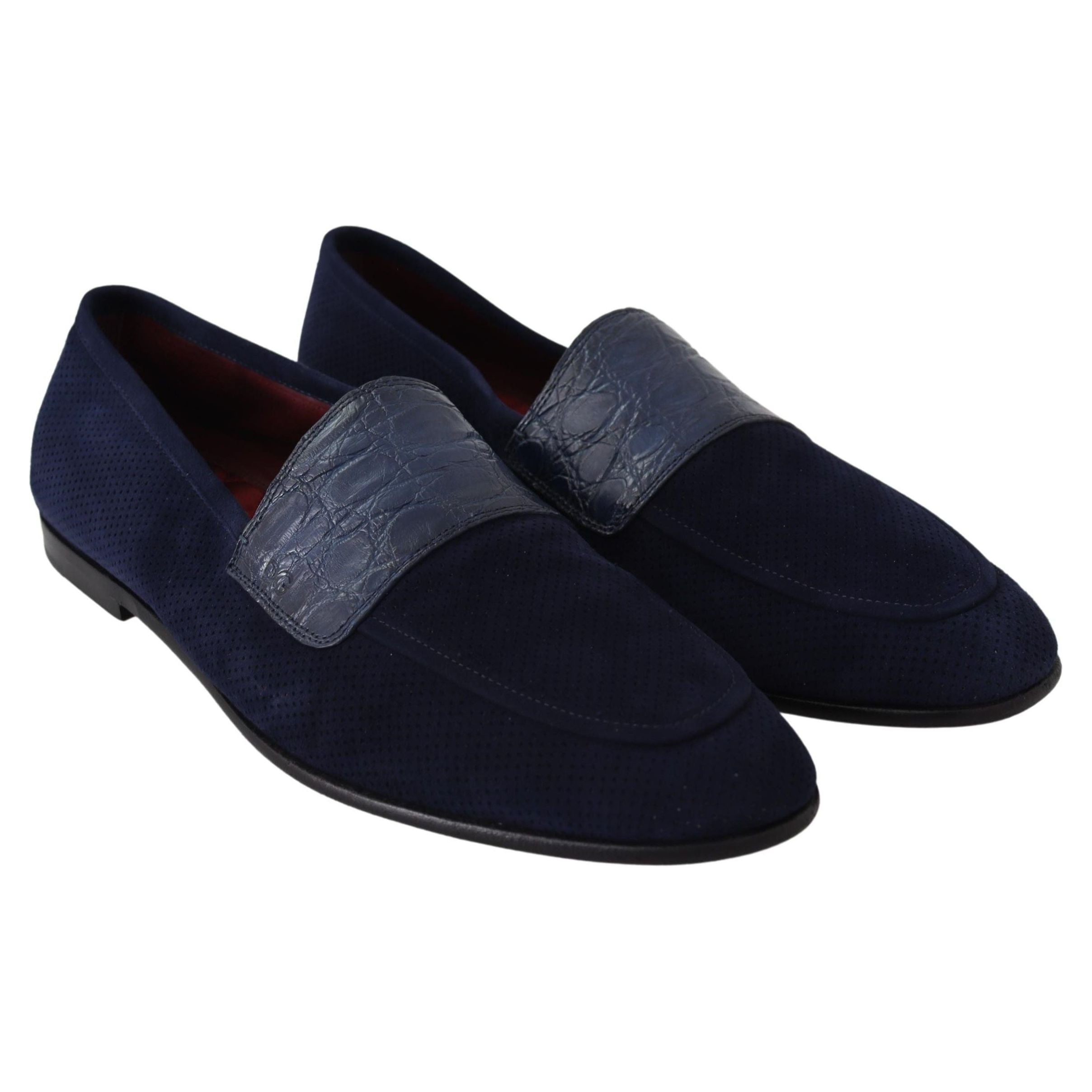 Dolce & Gabbana Blue Suede Leather Loafers Collection