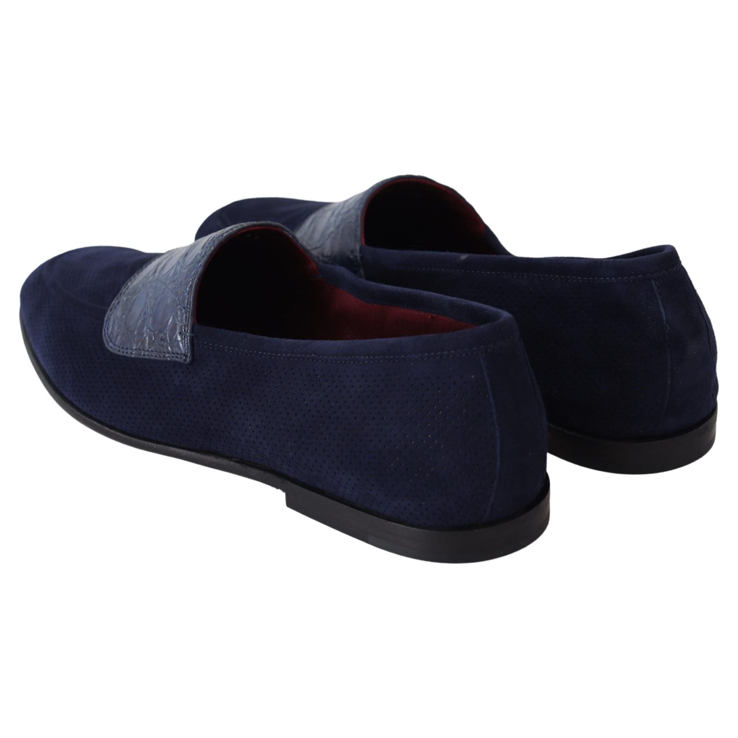 Dolce & Gabbana Blue Suede Leather Loafers Collection