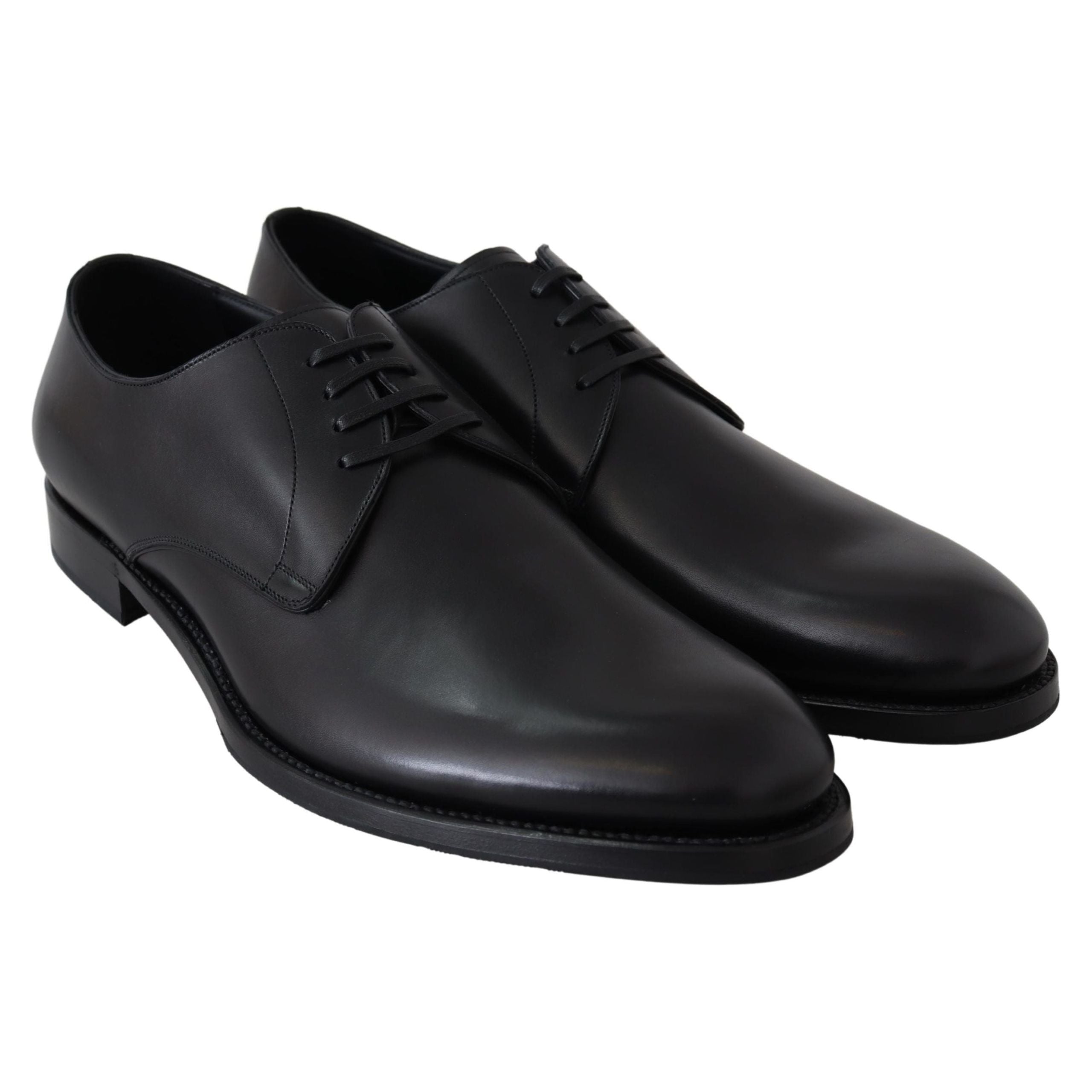 Dolce & Gabbana Black Leather Derby Dress Shoes